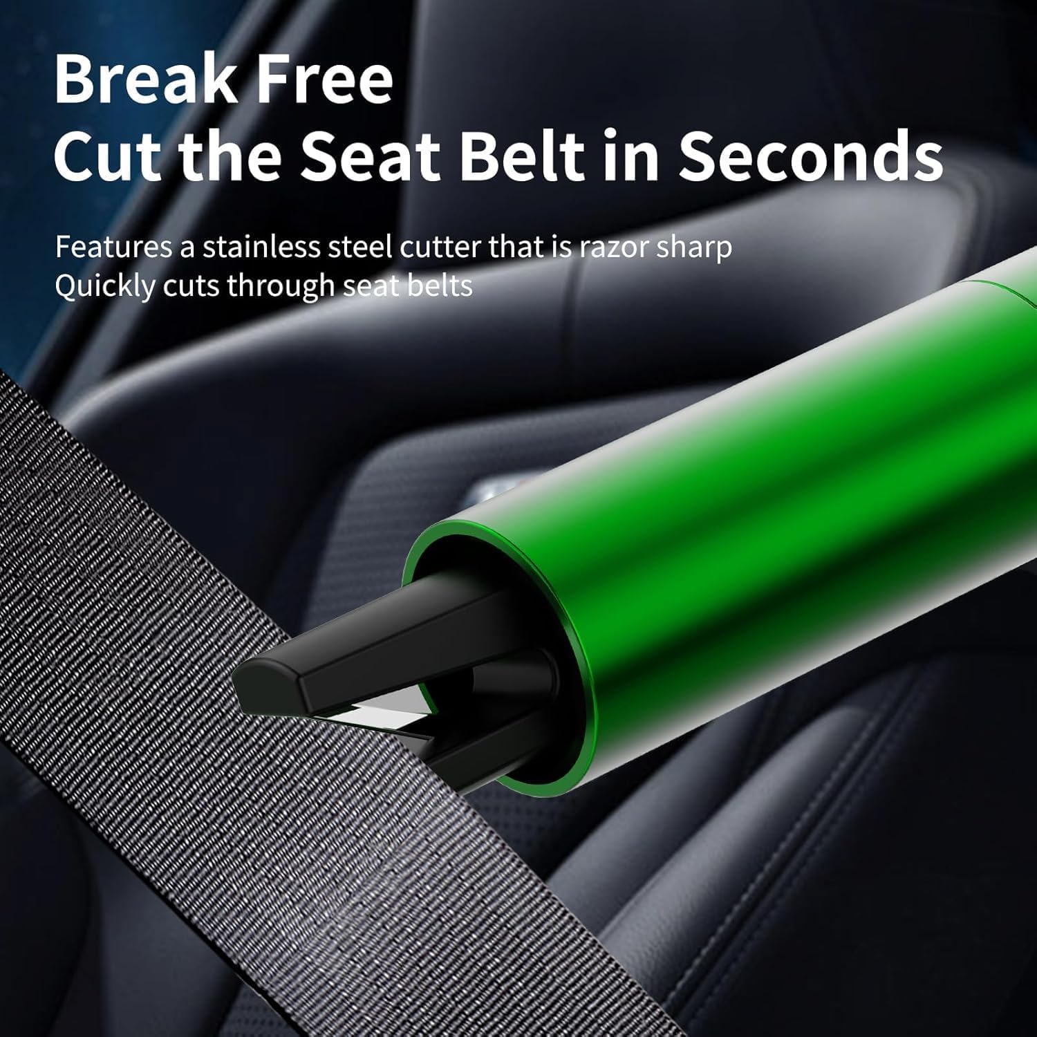 HHXS Window Breaker Seatbelt Cutter, 2026 Upgraded Safe Hammer Glass Breaker Under Water, Emergency Escape Tool for New Car Safety Accessories Home Use (4 Pcs, Green) - Image 6