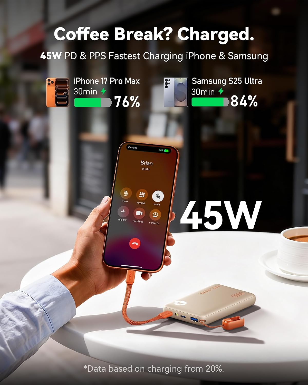 INIU 10000mAh 45W Fast Charging Portable Charger, Smaller Travel Power Bank - Image 3