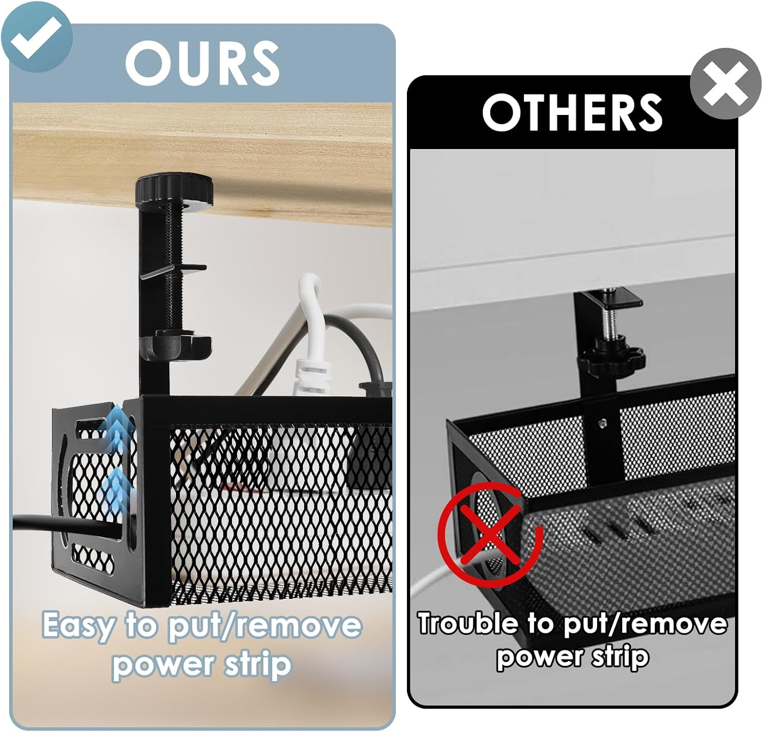 Cable Management, 25'' Cable Management Under Desk, Cable Tray - Image 5