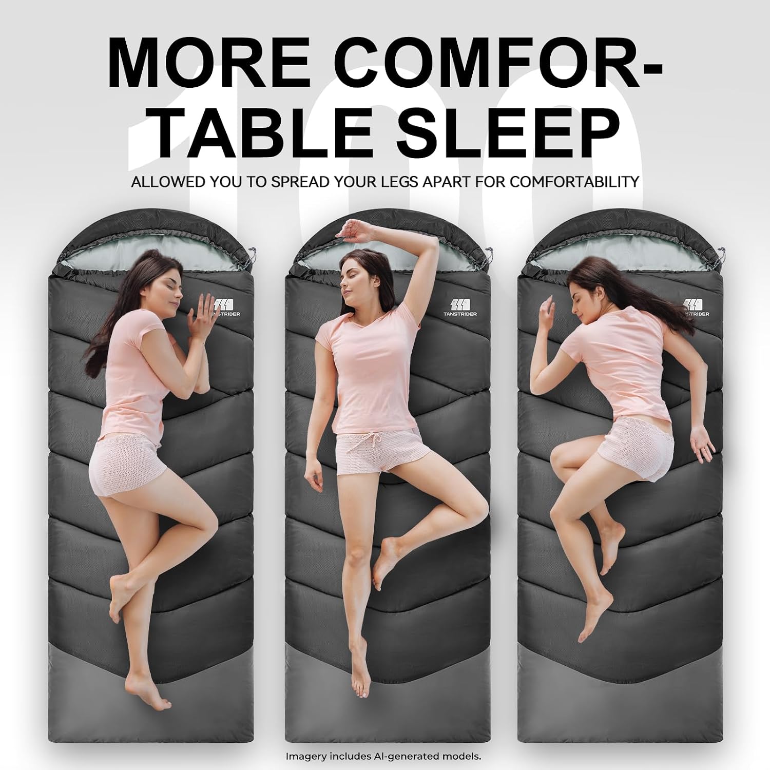 Sleeping Bags for Adults Kids 4 Season Camping Sleeping Bag Gear - Image 4
