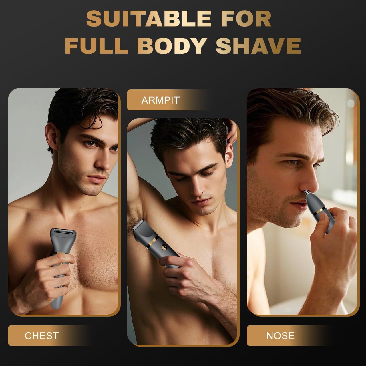 Men Ball Shaver, 3-in-1 Titanium Blade Pubic Trimmer IPX7 Wet Dry Electric Razor - Image 5