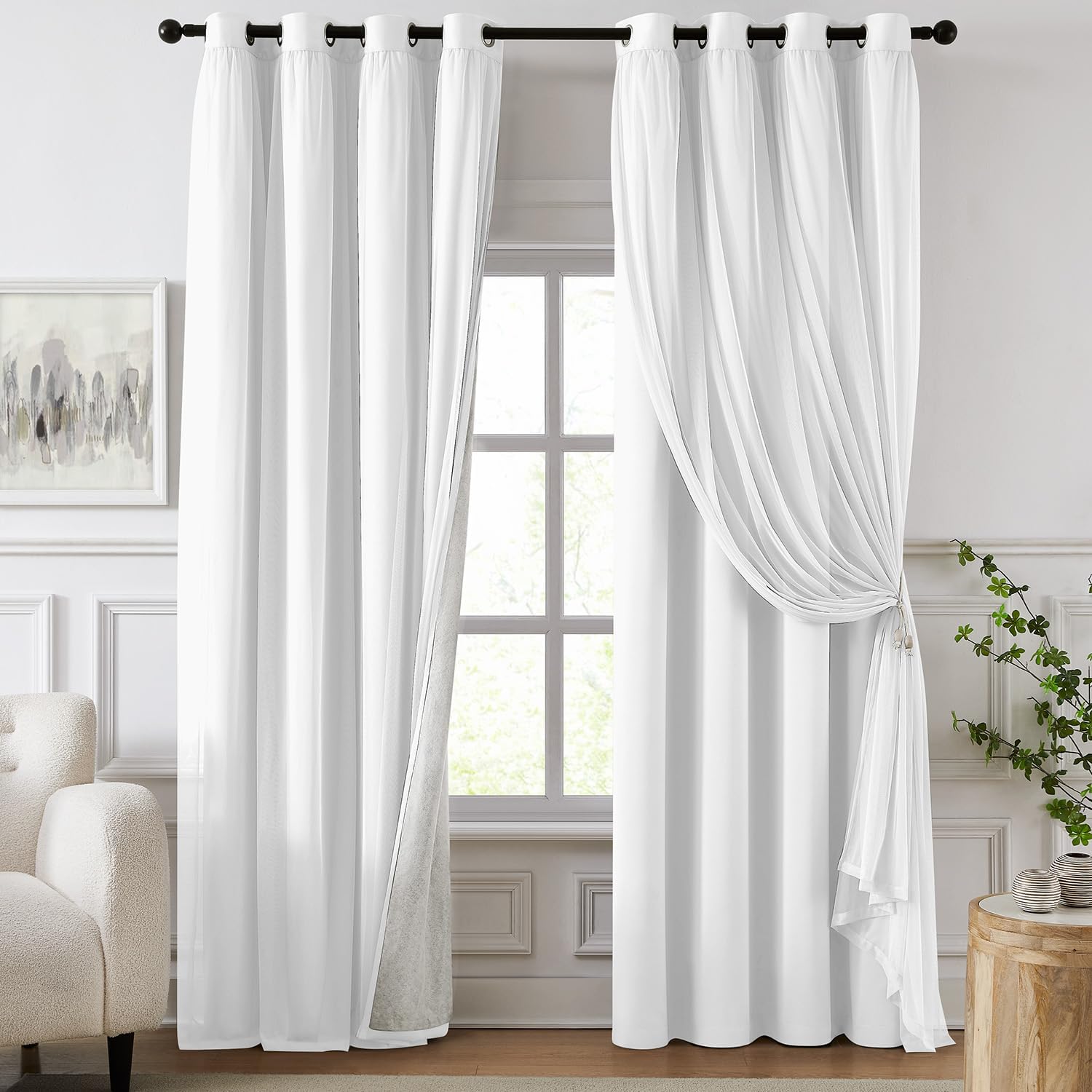 100% Blackout Curtains for Bedroom,...