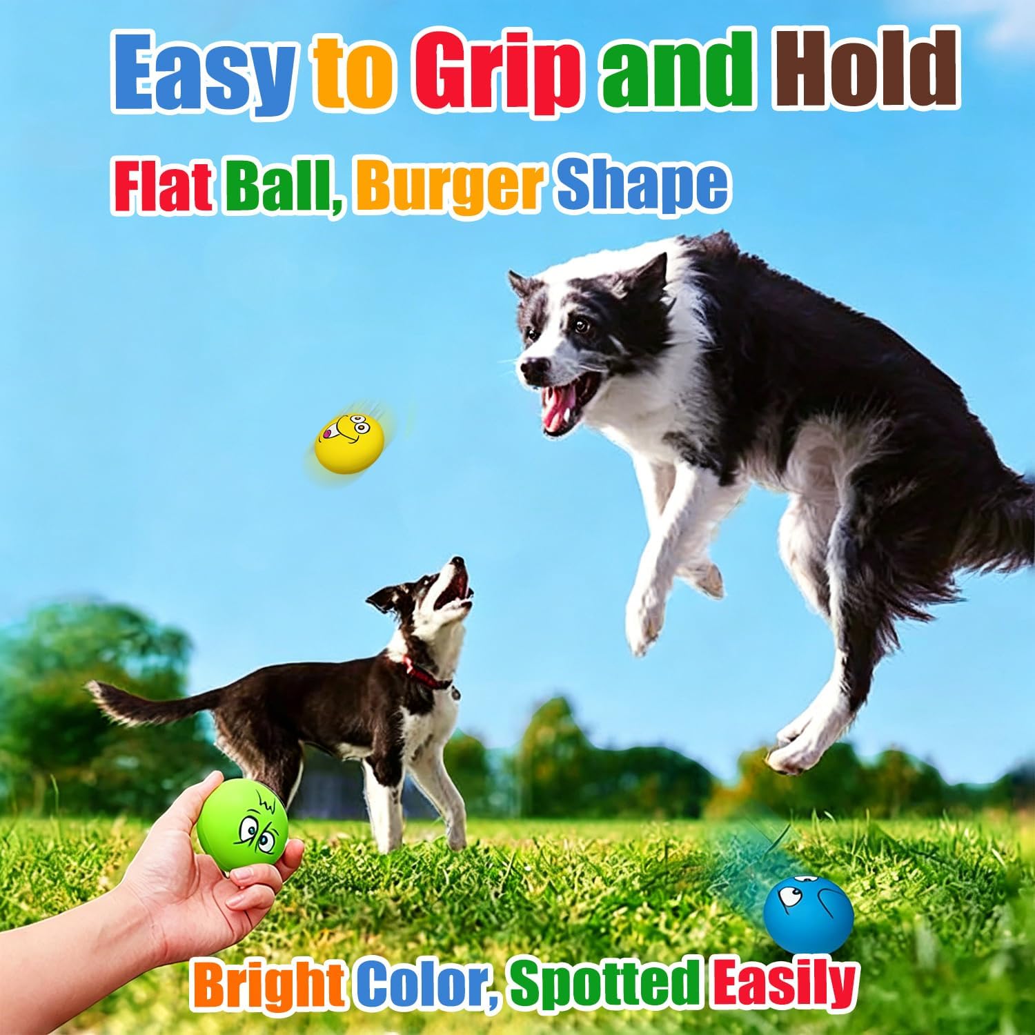 HOLYSTEED Latex Squeaky Dog Toys for Small Dogs, Mini Breed, 2.2" Flat Ball - Image 8