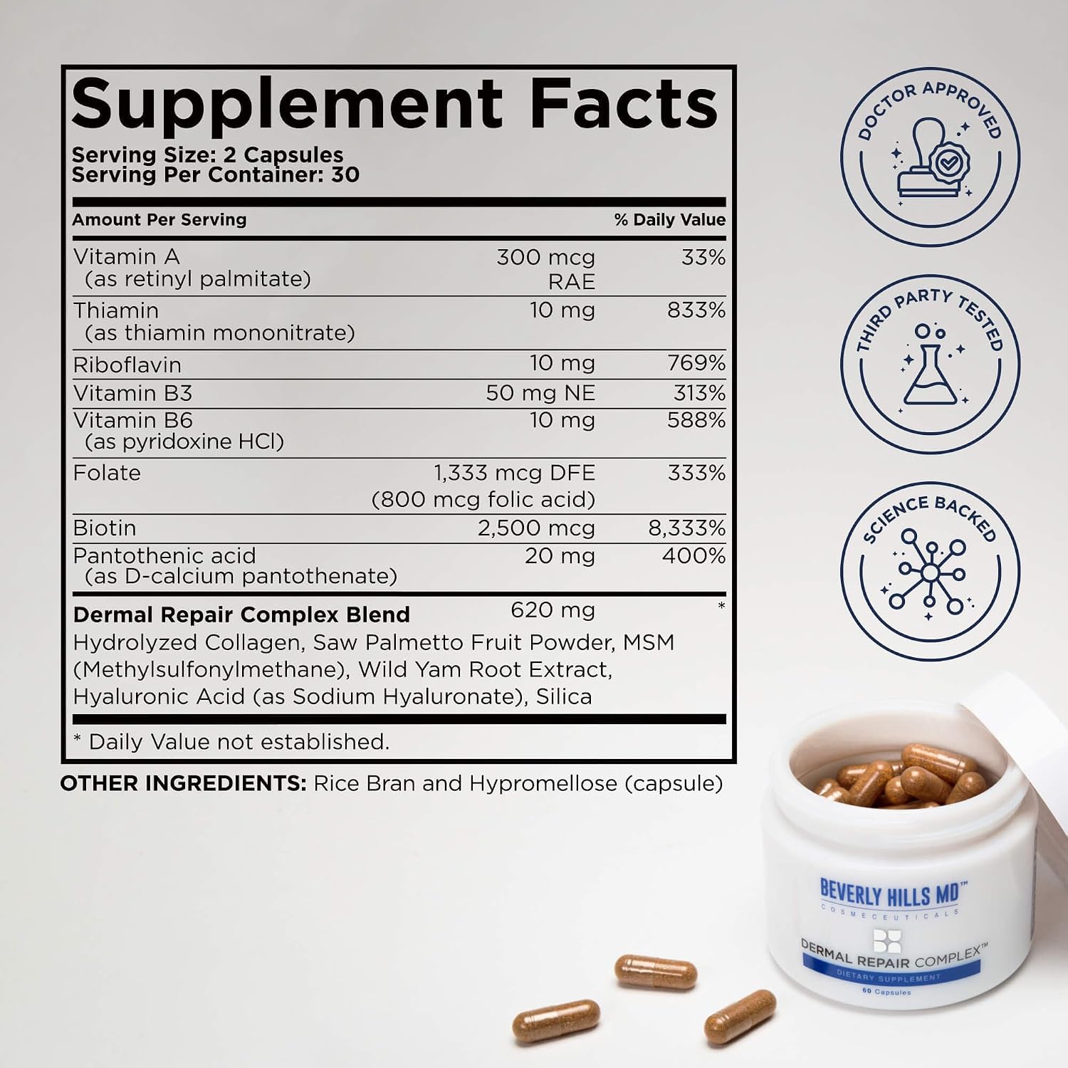 Beverly Hills MD Dermal Repair Complex Anti-Aging Supplement - Image 6