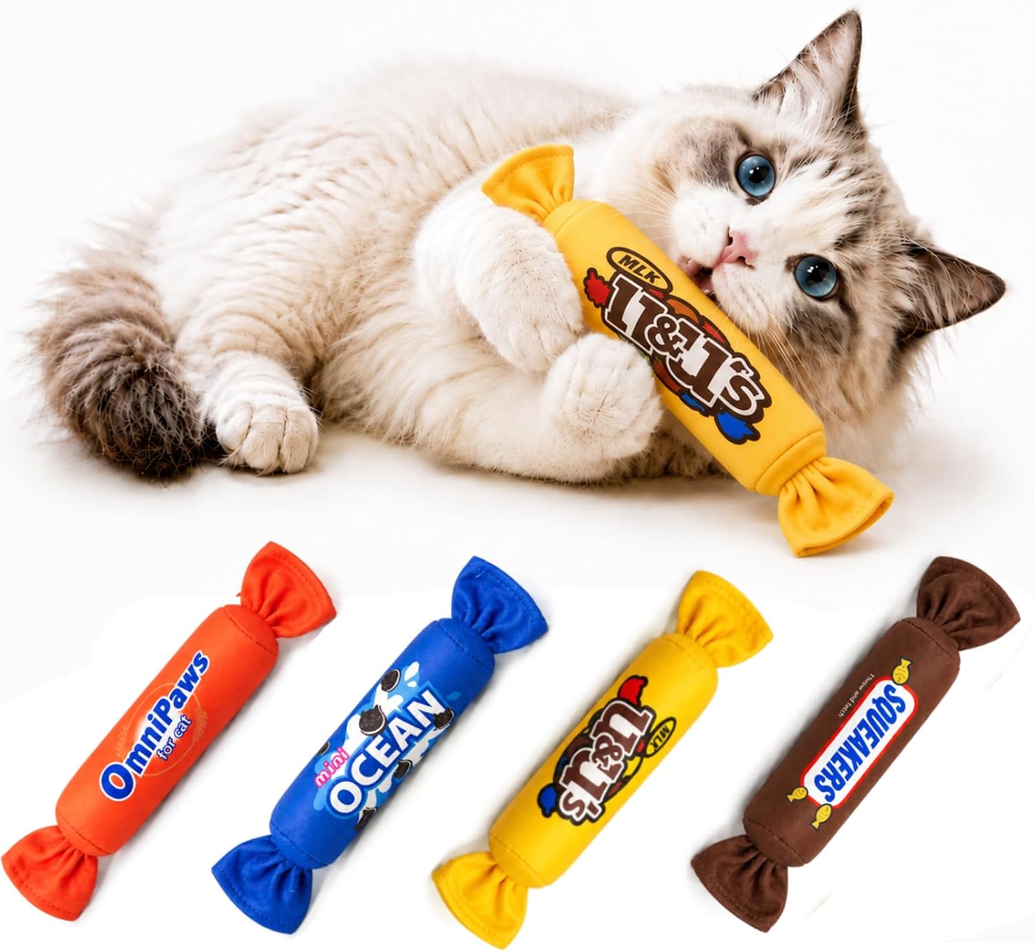 Gochanmon Cat Toys Candy Pillows,4 ...