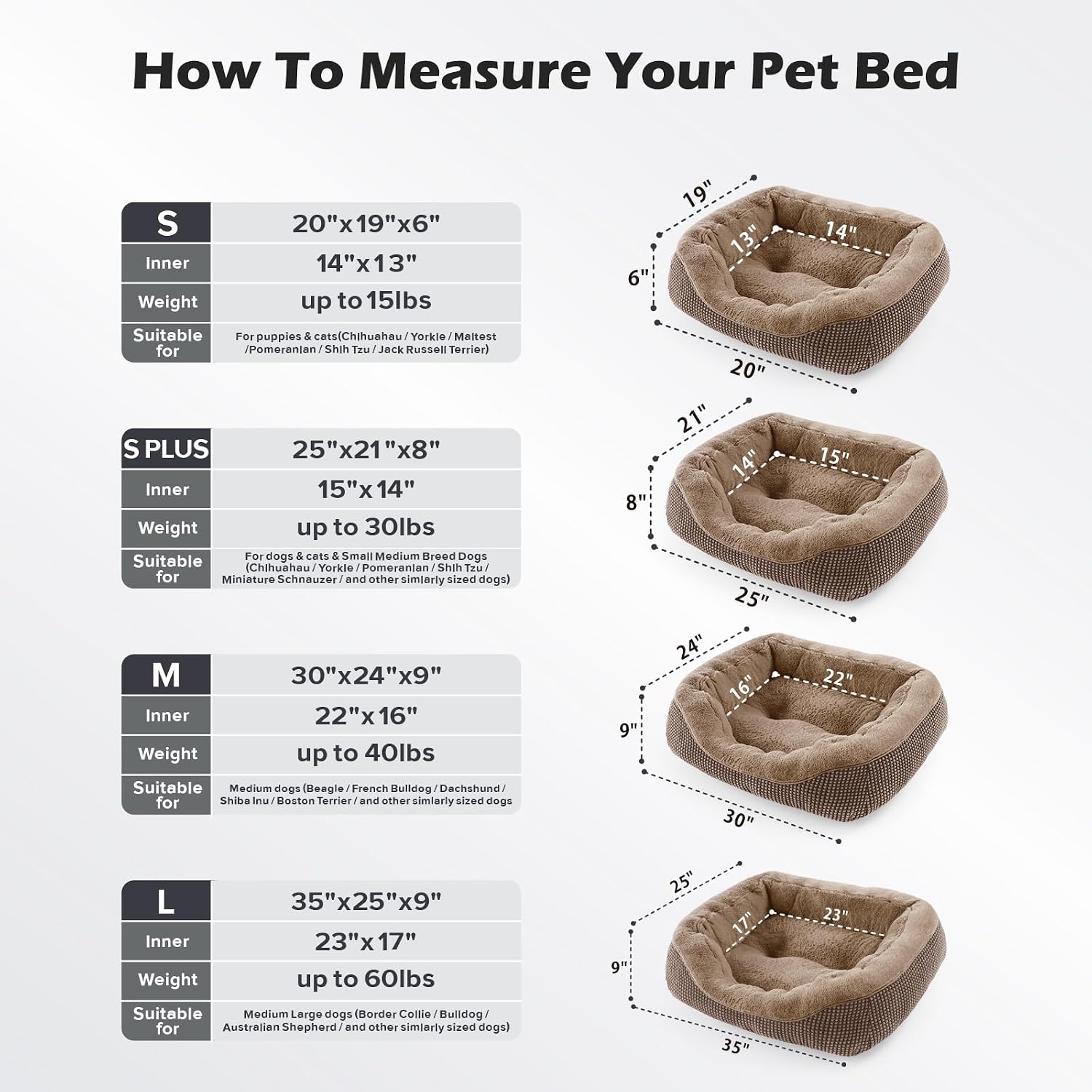 INVENHO Small Dog Bed Washable Orthopedic Calming Warming Durable Pet Bed with Anti-Slip Bottom - Image 5