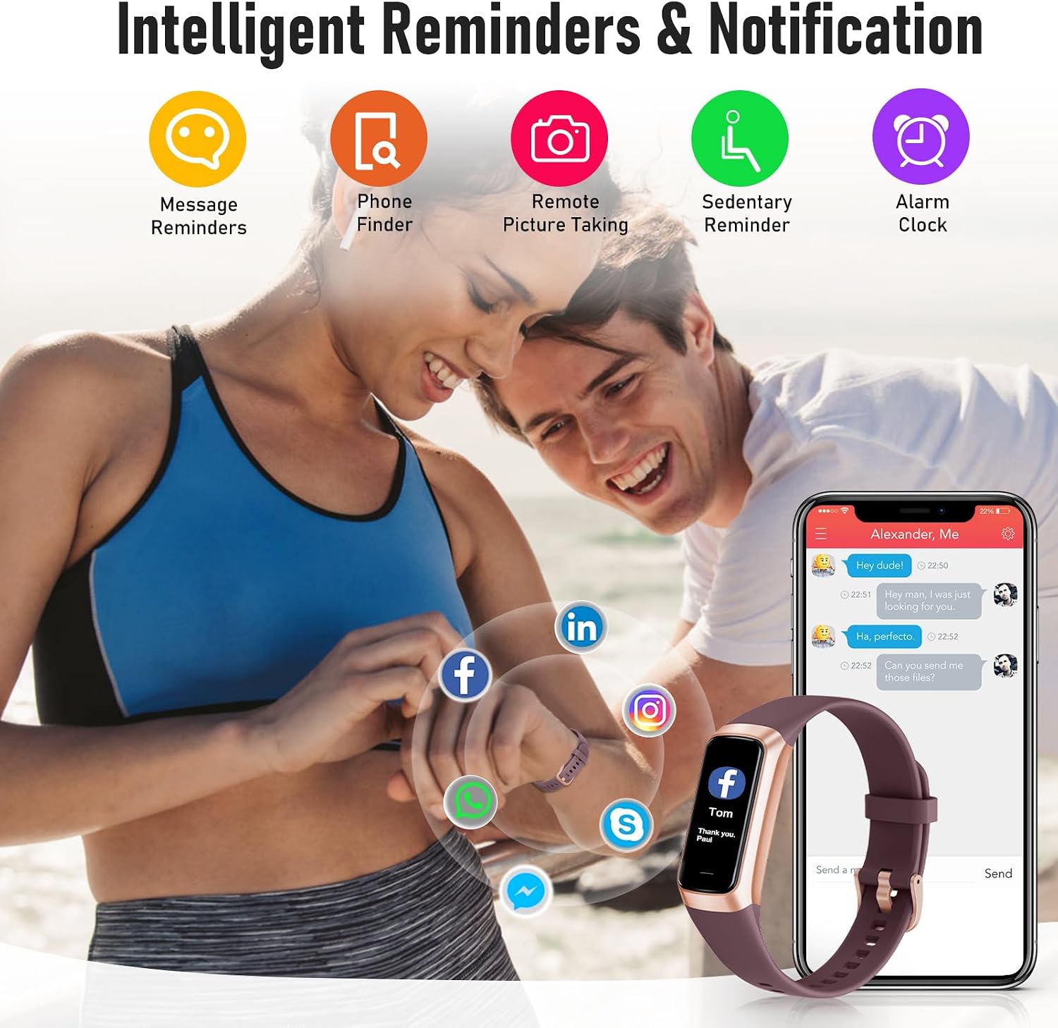 Zeacool Fitness Tracker with 24/7 Heart Rate, Blood Oxygen Blood Pressure Sleep Monitor, Activity Trackers 5 ATM Waterproof,Step Calorie Counter Pedometer Health Smart Watch for Women Men - Image 4
