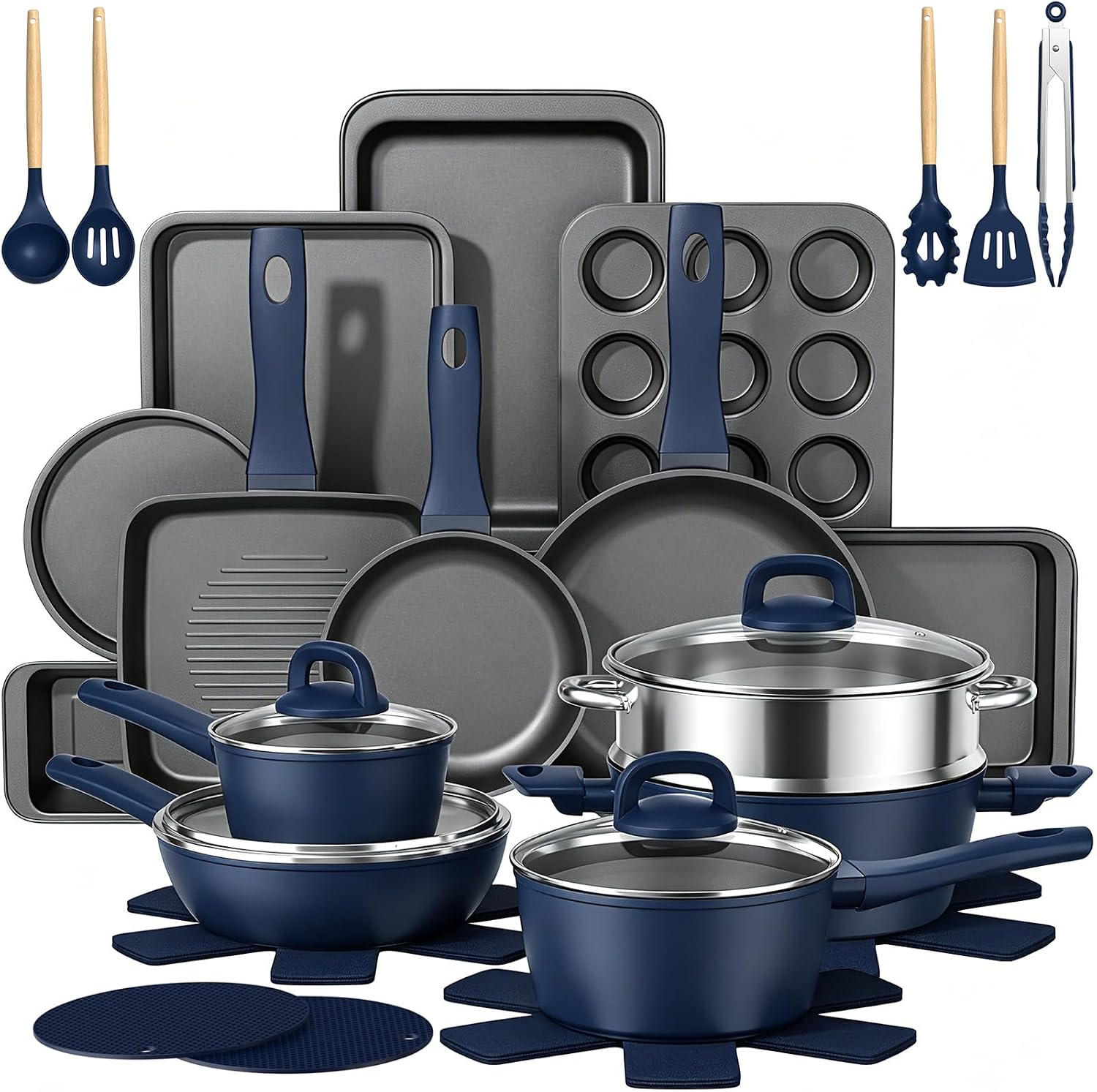 Pots and Pans Set Nonstick, Umite C...