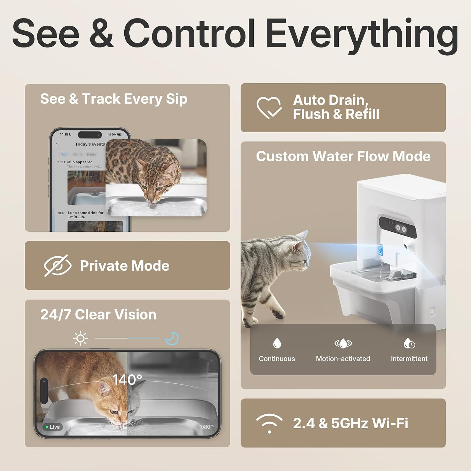 PETKIT Eversweet Ultra Cat Water Fountain with AI Camera, Filterless - Image 8