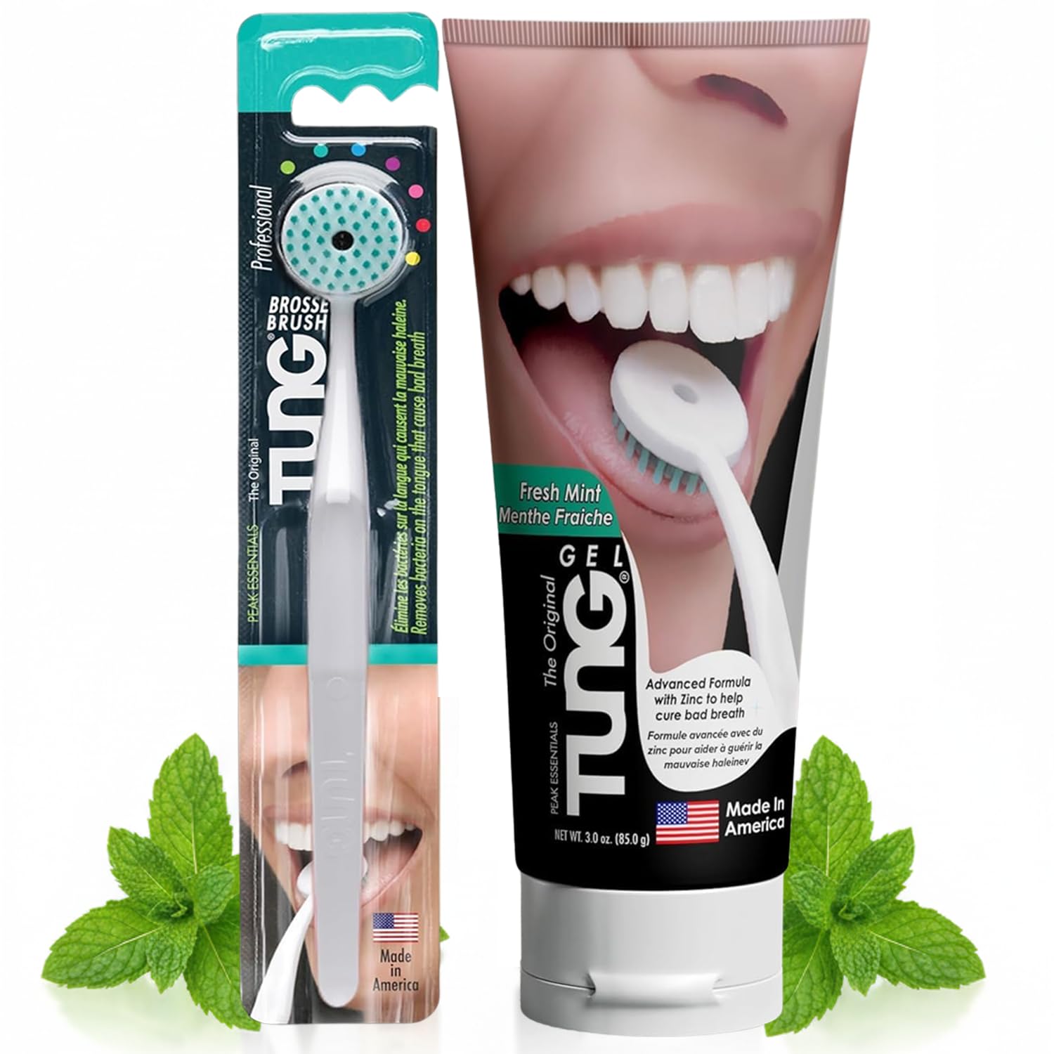 Tung Tongue Cleaning Kit with Brush & Gel for Fresh Breath, USA Made - Image 2
