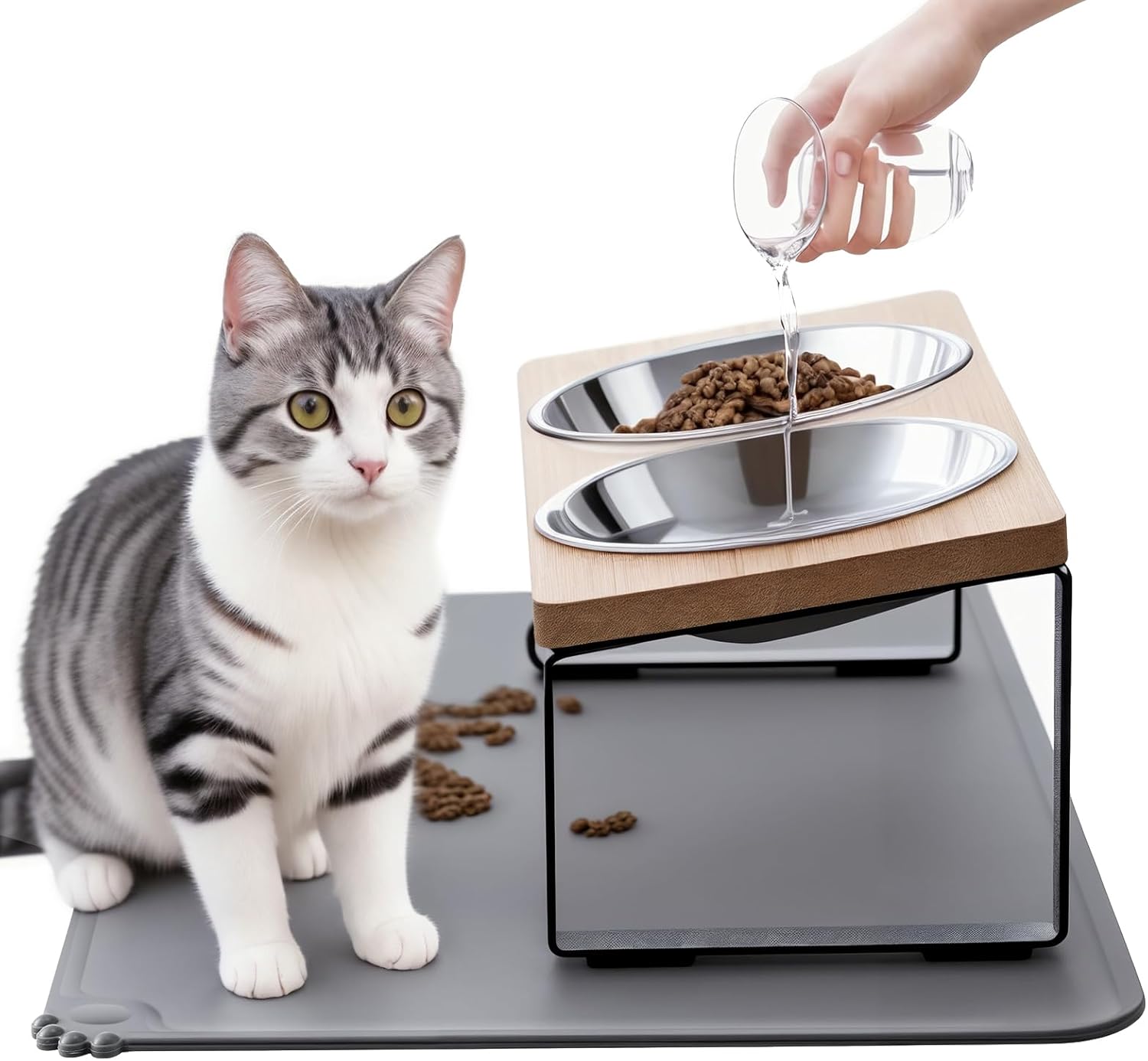 Upgraded Elevated Cat Bowls with Fo...