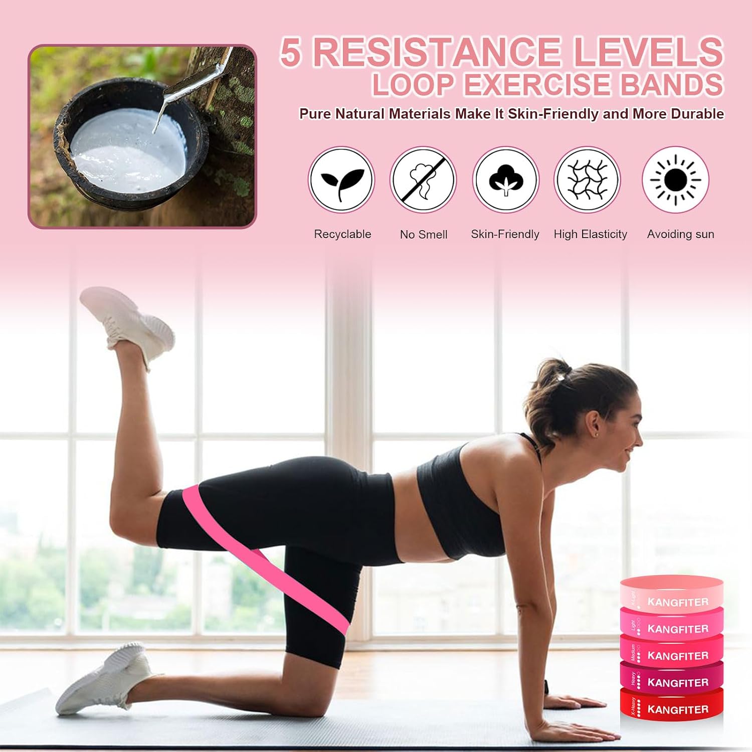 KANGFITER Pilates Kit with Ankle Weight, Pilates Ring Ball, Resistance Band - Image 6