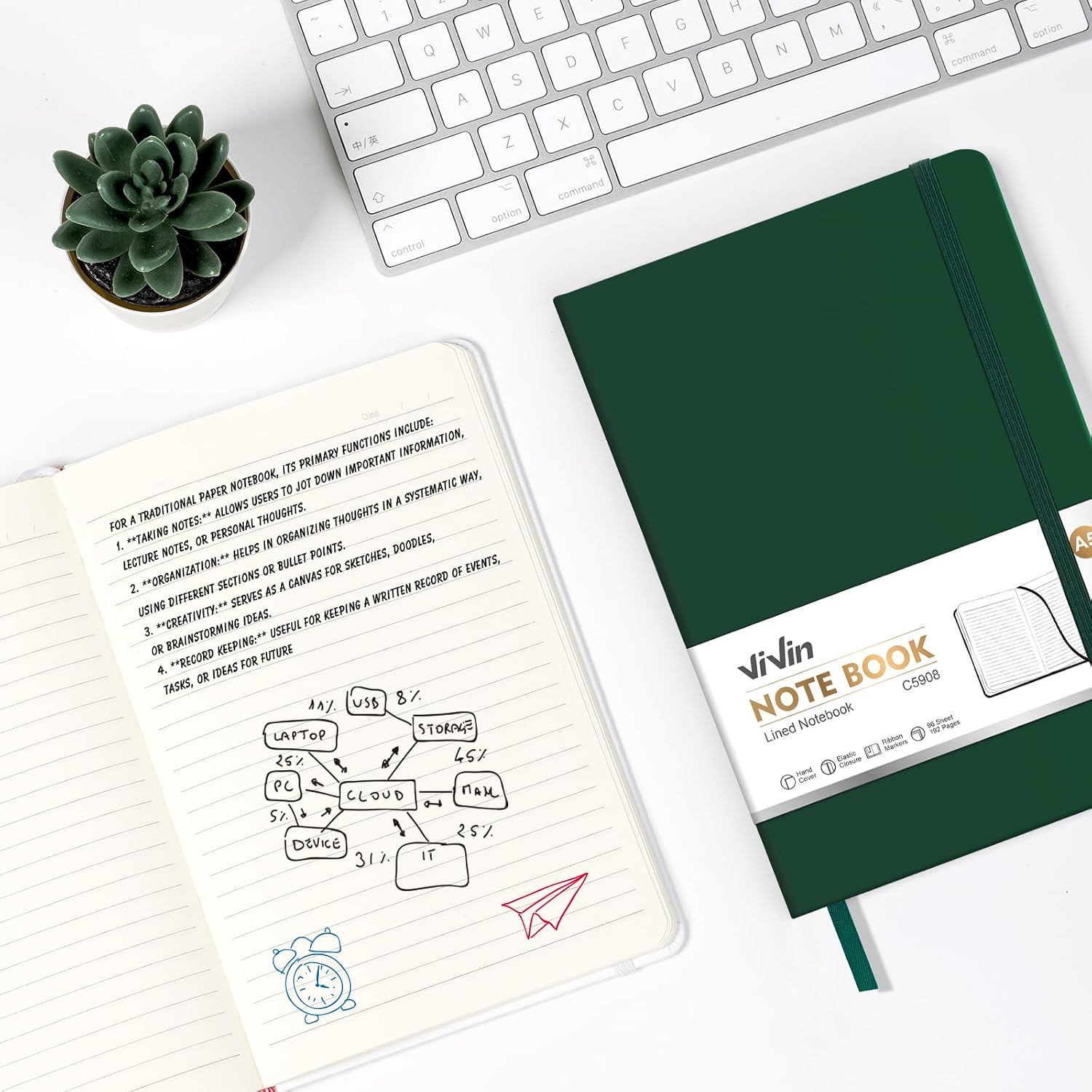 ViVin 3 Pack A5 Hardcover Lined Notebook,192 pg College Ruled 5.5x8.3 - Image 6