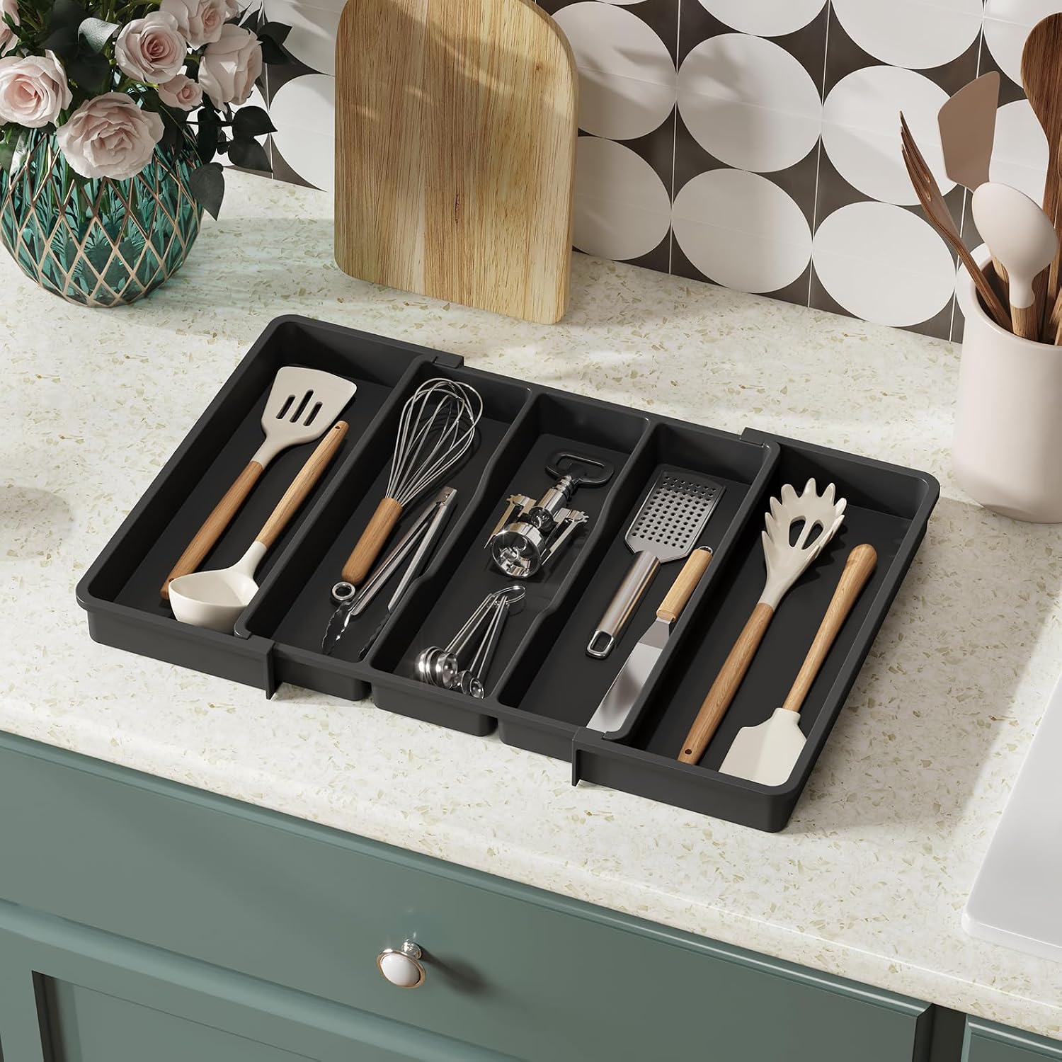 Lifewit Utensil Organizer for Kitchen Drawers, Expandable Utensil Tray - Image 8