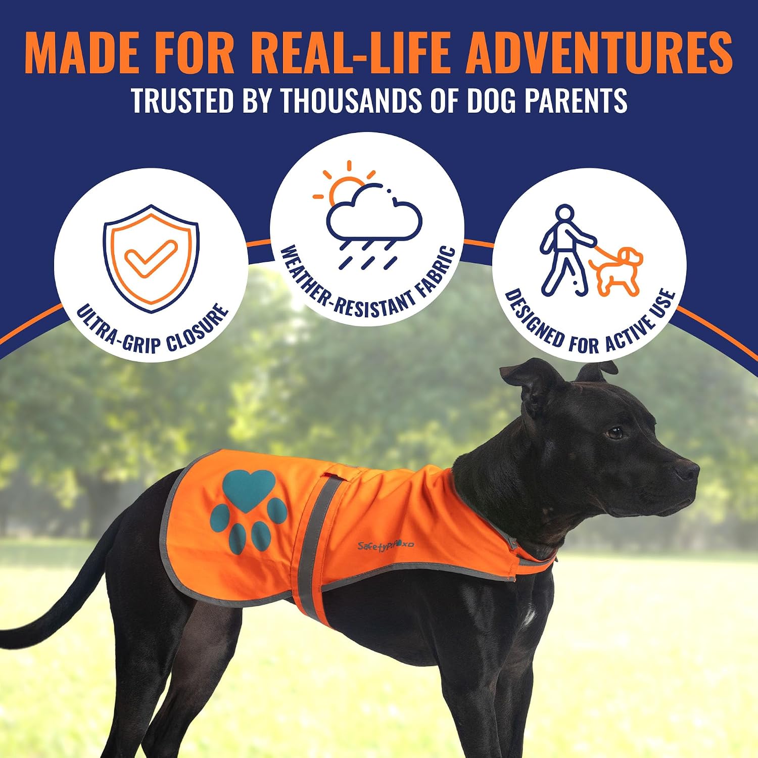 Blaze Orange Dog Vest. Reflective High Visibility in Hunting & Wooded Areas - Image 4