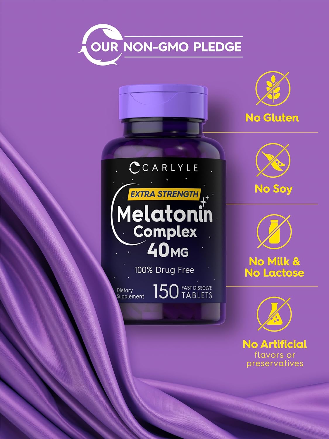 Carlyle Melatonin 40mg Complex | 150 Fast Dissolve Tablets - Image 5