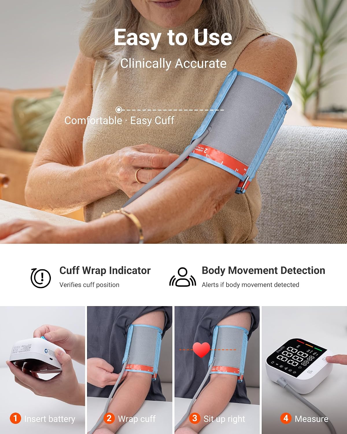 iHealth Track Pro Upper Arm Blood Pressure Monitor for Home Use - Image 4
