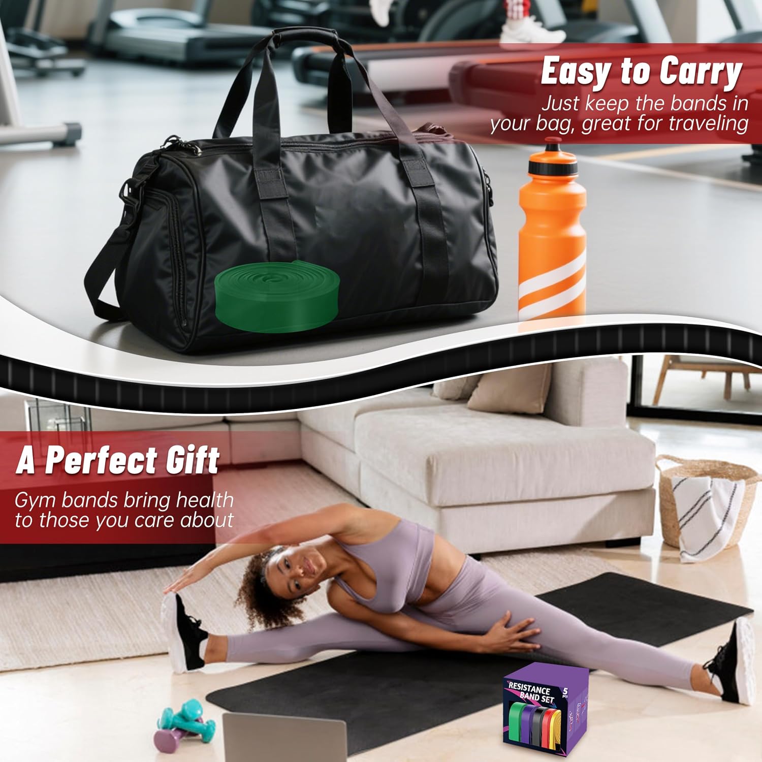 5-Level Resistance Bands for Working Out, Pull Up Assistance Bands - Image 7