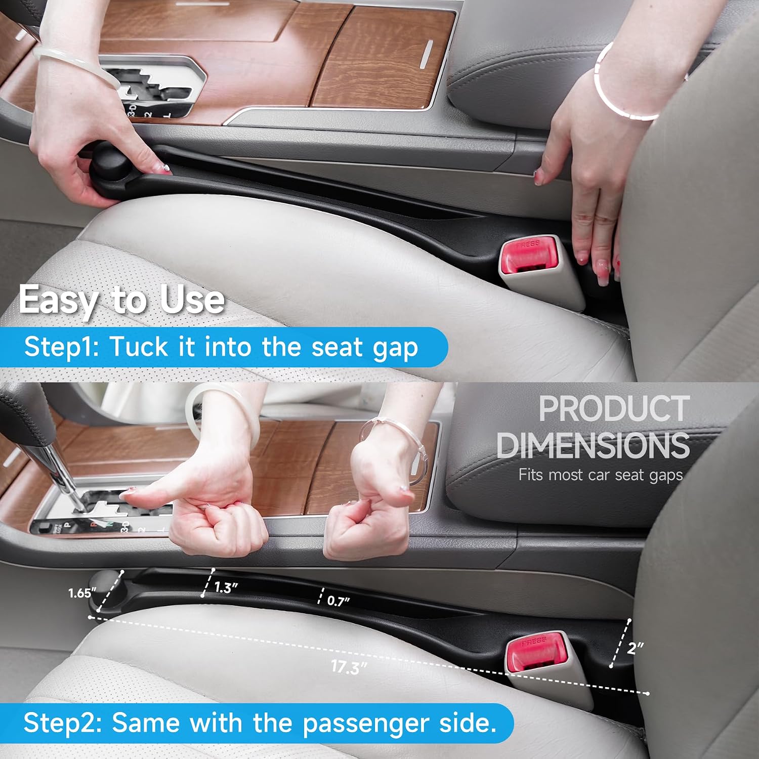 Givifive Car Seat Gap Filler Organizer 2Pack Soft Foam 3IN1 Multifunctional - Image 9