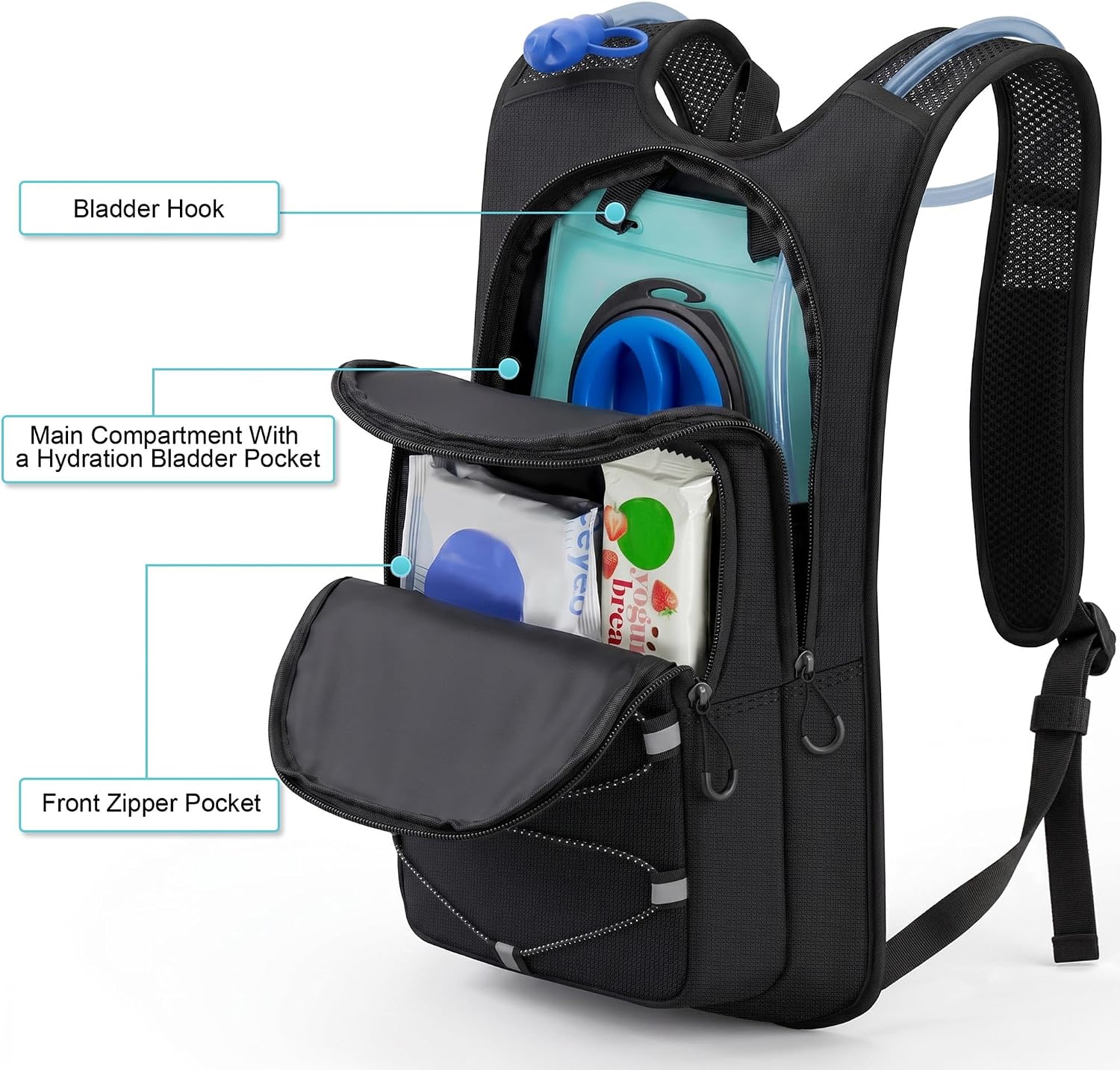 MIYCOO Hydration Backpack - Hiking Water Backpack with 2L Water Bladder - Image 3