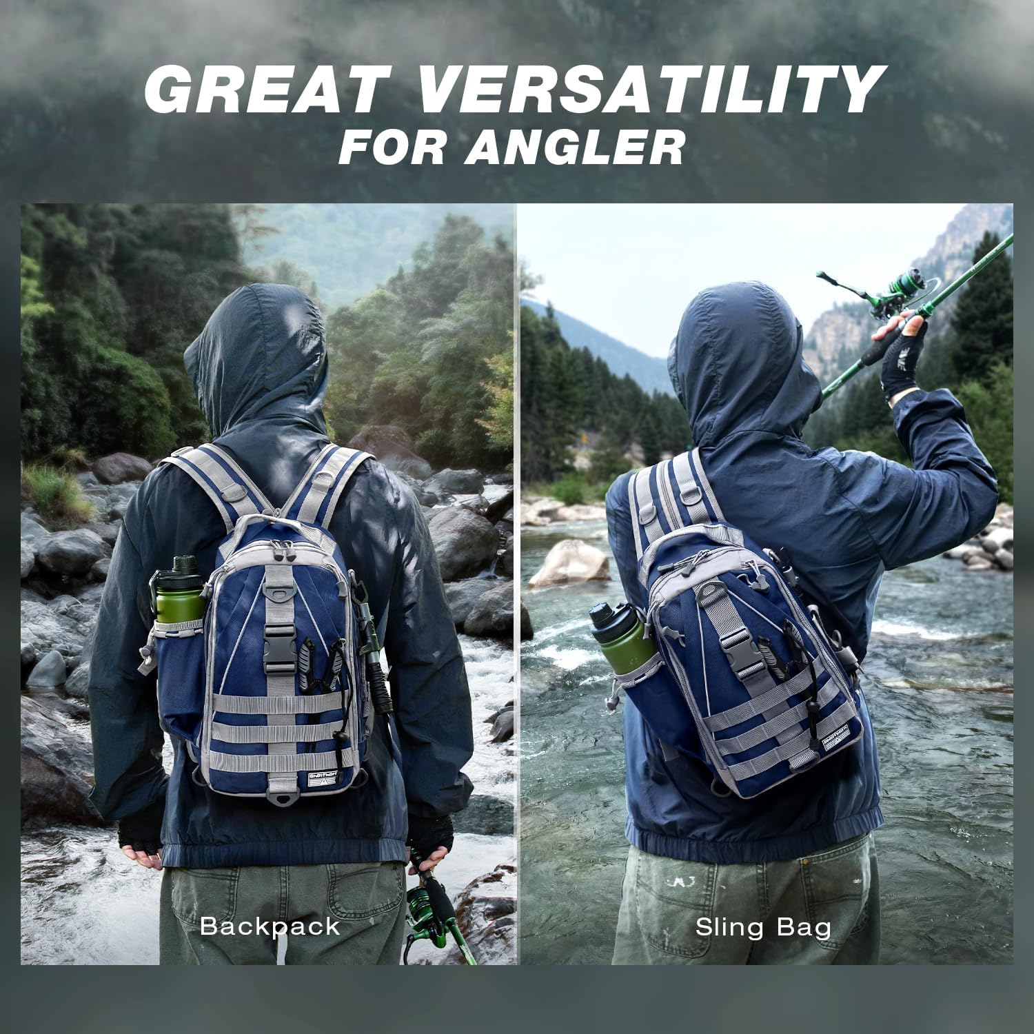Ghosthorn Fishing Backpack with 3600 Tackle Box Fishing Gear Set Tackle Bag - Image 7