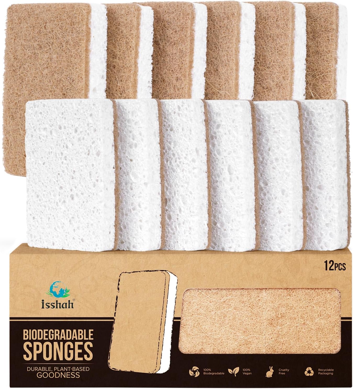 Isshah Plant-Based Kitchen Sponges ...