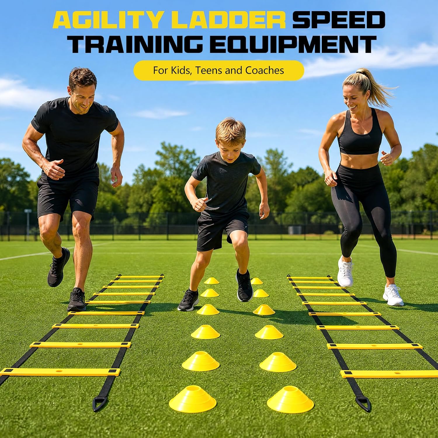 2 Pack 20ft Agility Ladder Set, 40ft Total Adjustable Speed Ladder - Image 7