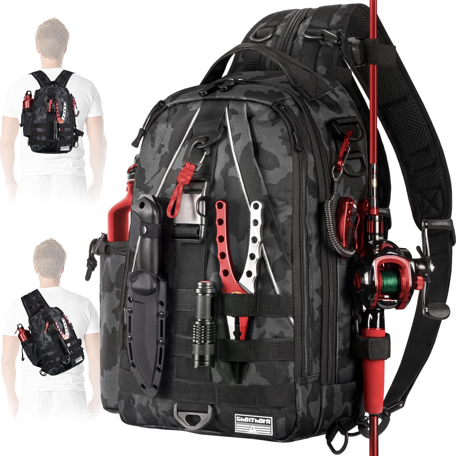 Ghosthorn Fishing Backpack with Rod...