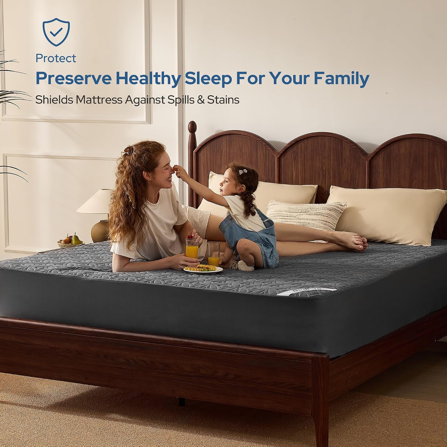BEDLORE Waterproof Mattress Protector, Full Size Mattress Pad - Image 2