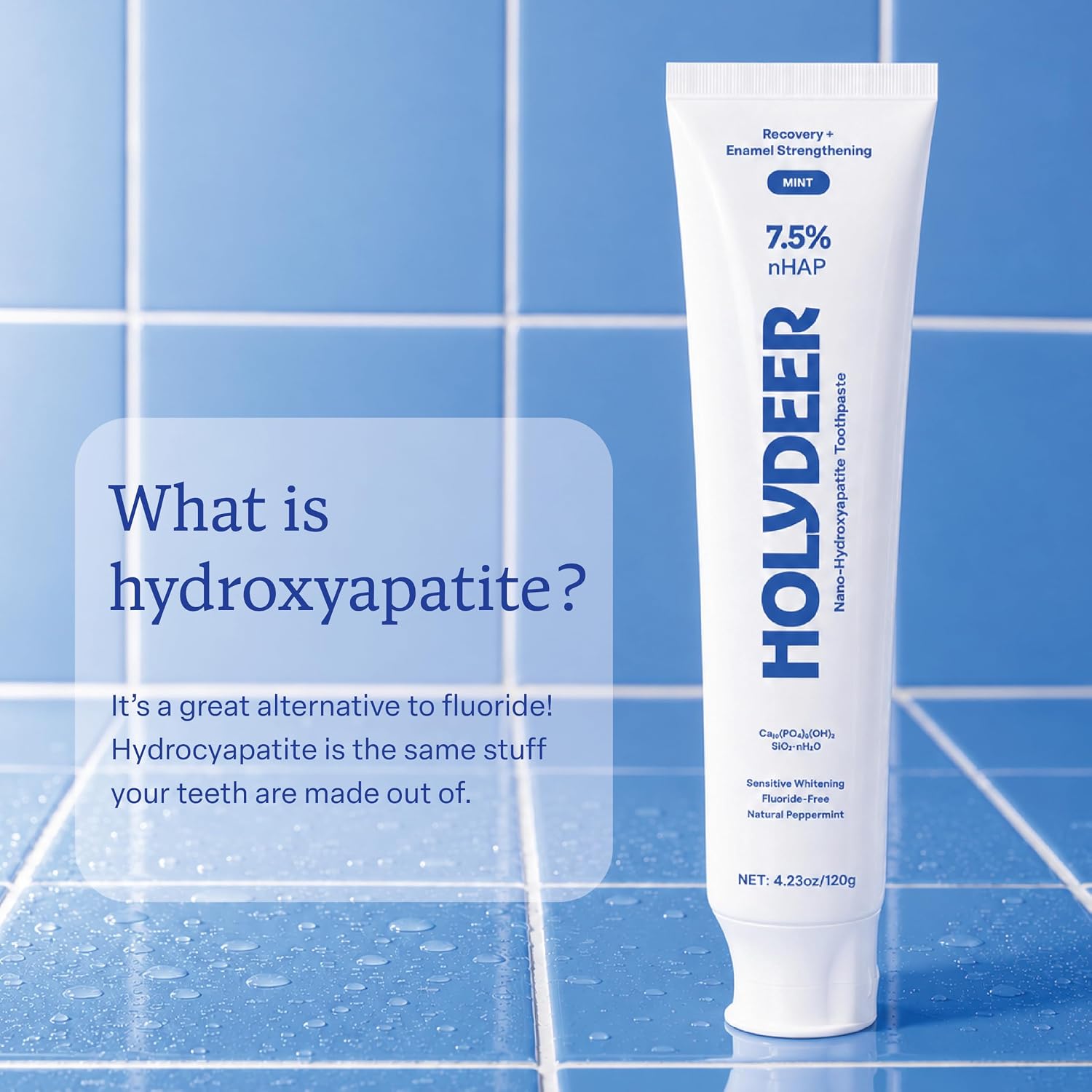 Nano-Hydroxyapatite Toothpaste, Mint, 7.5% nHAP, Fluoride-Free, Sensitive Whitening, Enamel Strengthening, 4.23 oz - Image 4