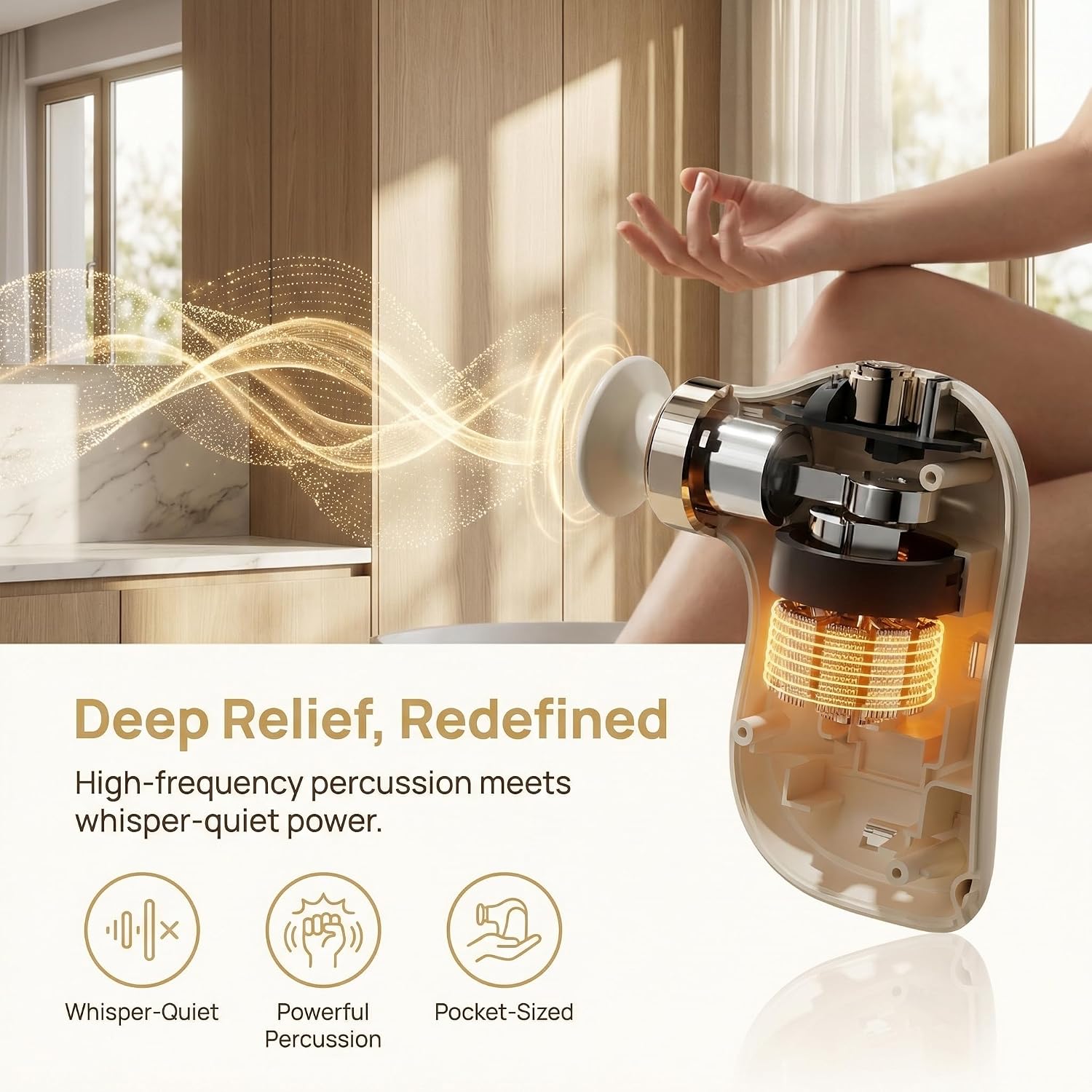 Mini Massage Gun,Pocket-Sized,Ultra-Quiet,and Specific Amplitude Measurements (8-10mm), with Heat/Cold Therapy Features. Gym, Office, Gifts for Men Women - Image 4