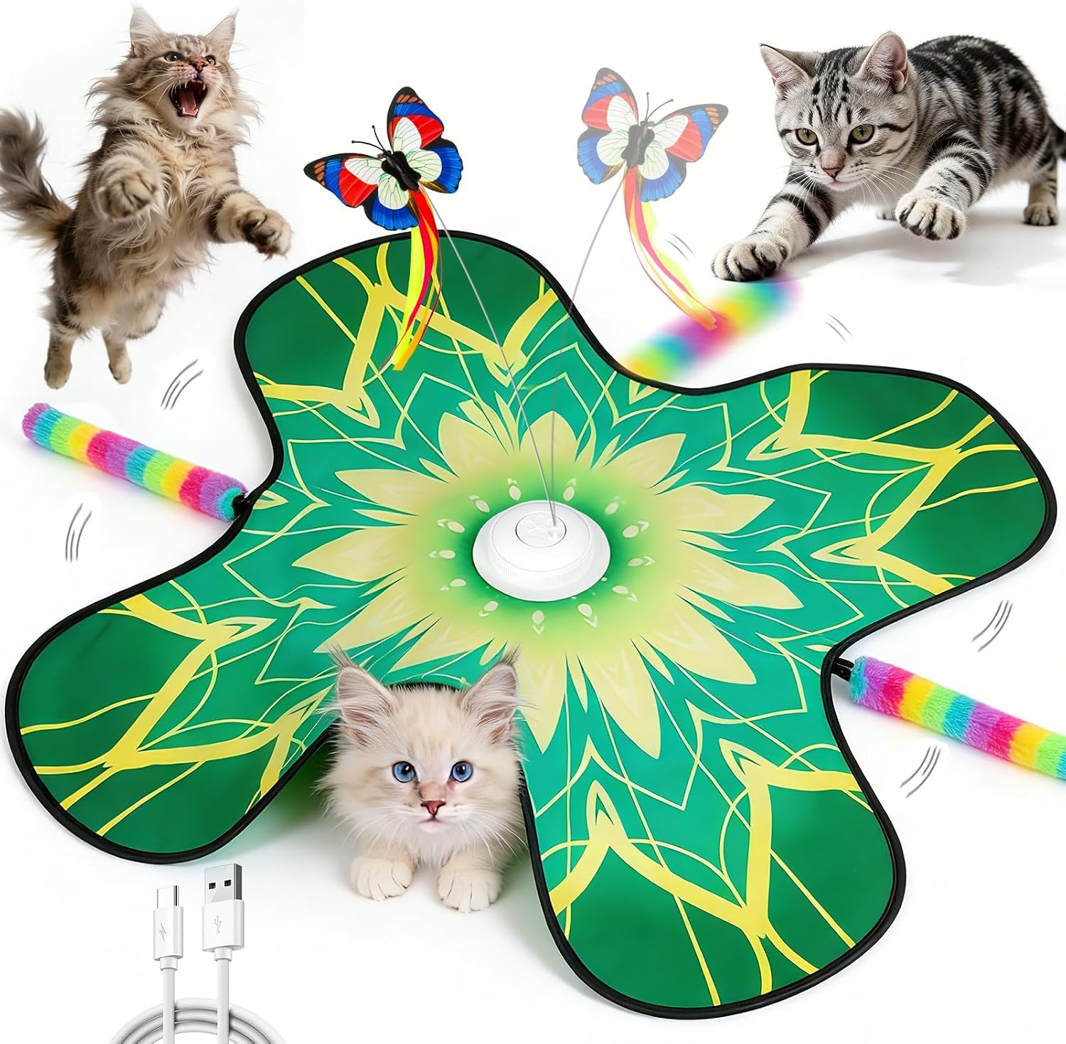 Interactive Indoor Cats Toy, Rechar...