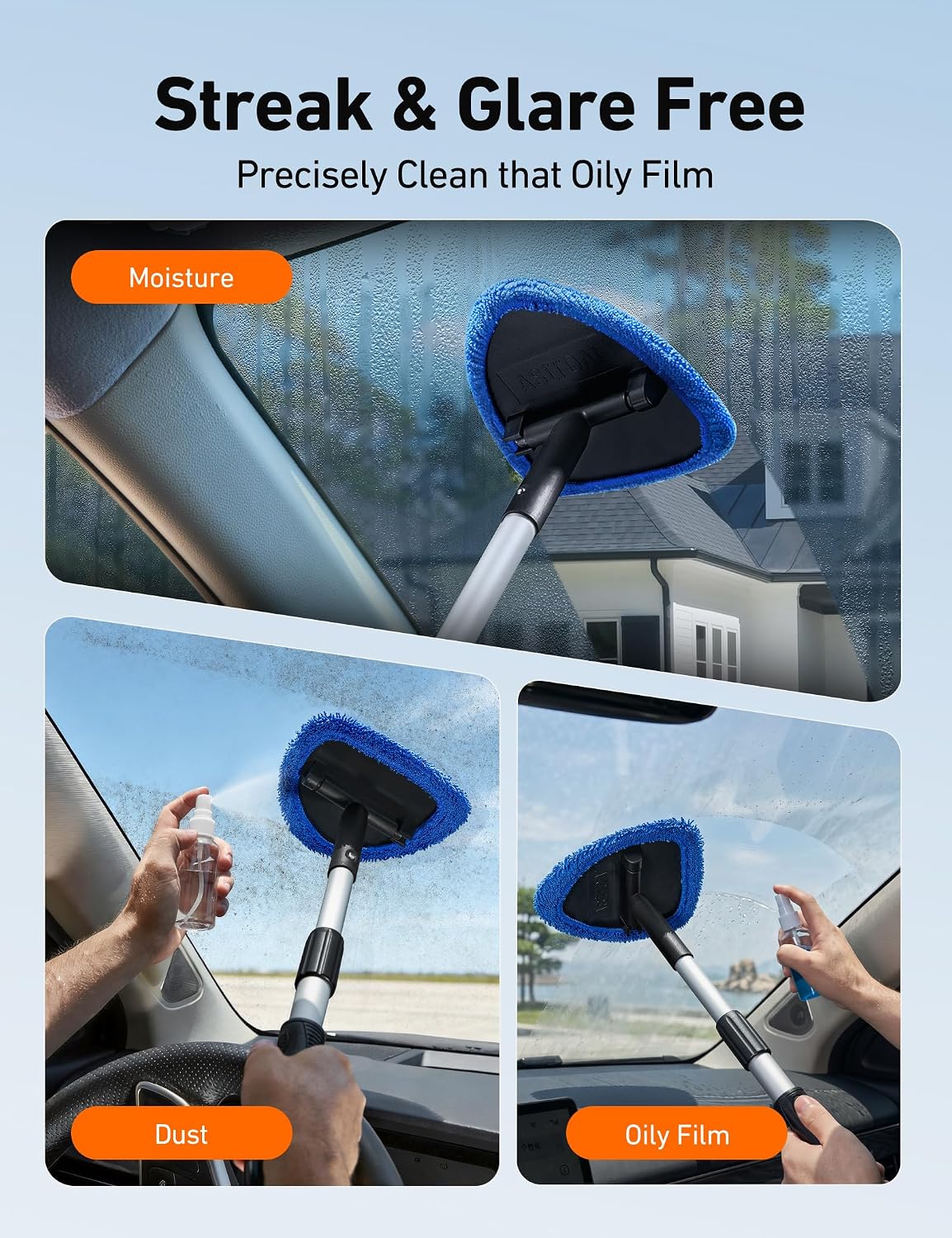 AstroAI 21" Extra-Long Windshield Cleaner Tool & Car Interior Detailing Kit - Image 6