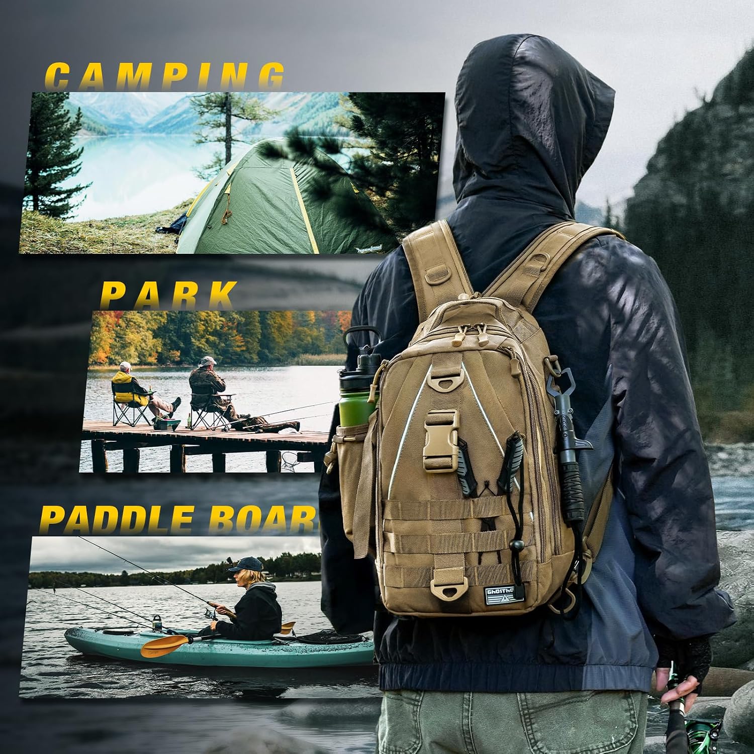 Ghosthorn Fishing Backpack with 3600 Tackle Box Fishing Gear Set Tackle Bag - Image 8