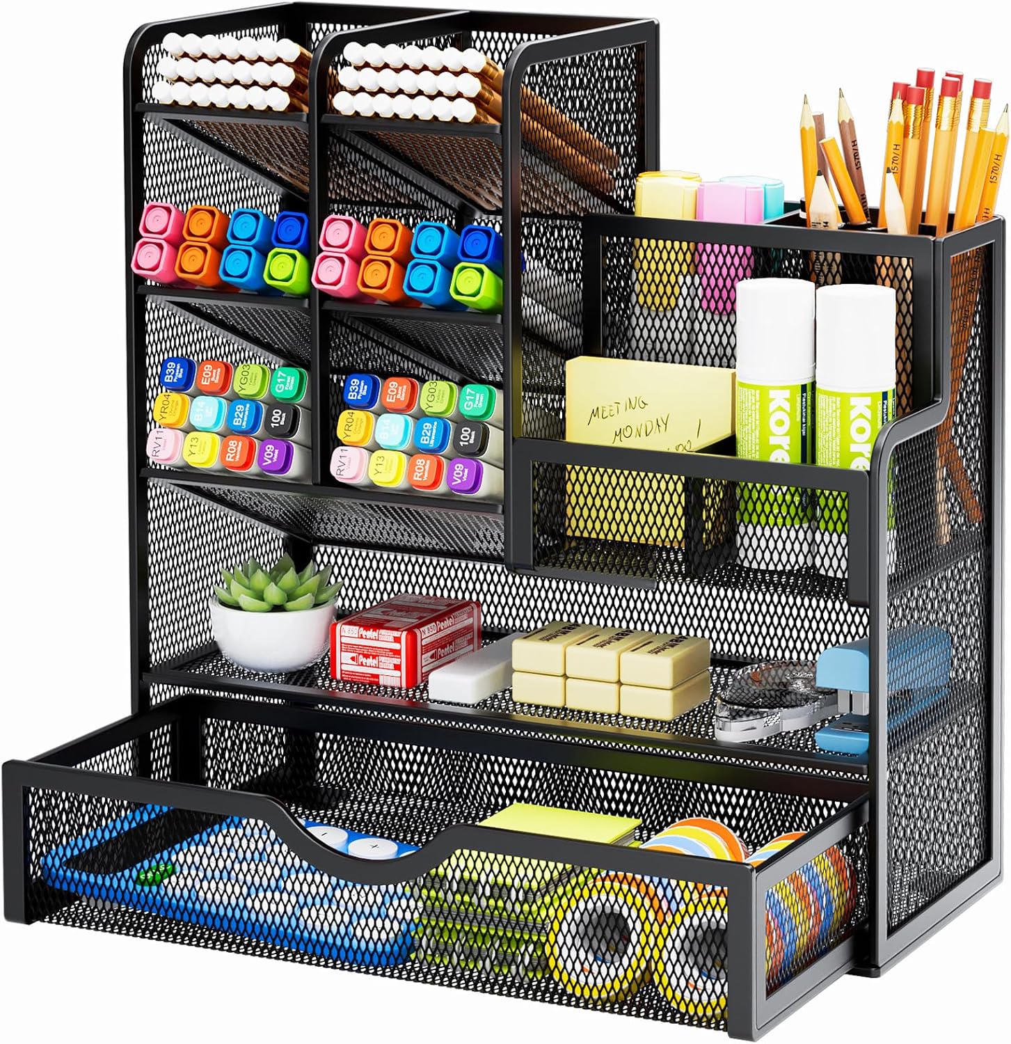 Marbrasse Mesh Pen Holder for Desk,...