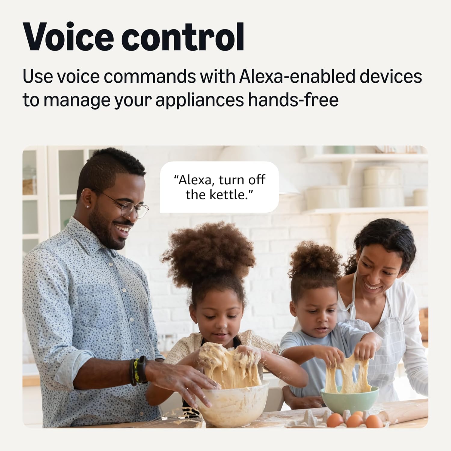 Amazon Basics Smart Plug, Works with Alexa Only, Voice Control, Remote APP Control, Schedule, Compact Design, Versatile, 2.4 GHz Wi-Fi, No Hub Required, 4-Pack, White - Image 3