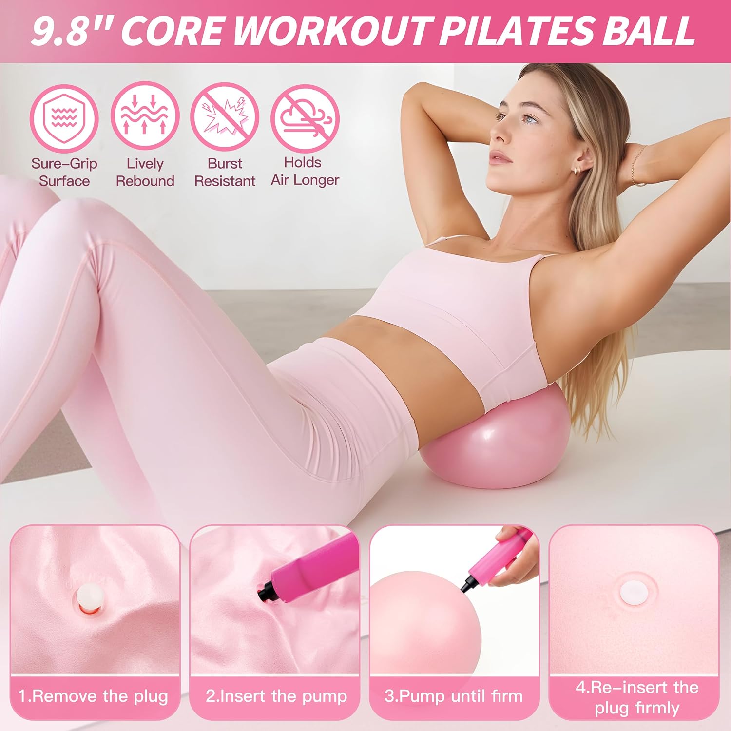 NANATI Pilates Kit, Home Pilates Workout Kit for Women, Pilates Equipment with 14.5"" Pilates Ring and Ball, Resistance Bands, Ankle Weights, Sliders & Grip Socks for Home Workouts - Image 4