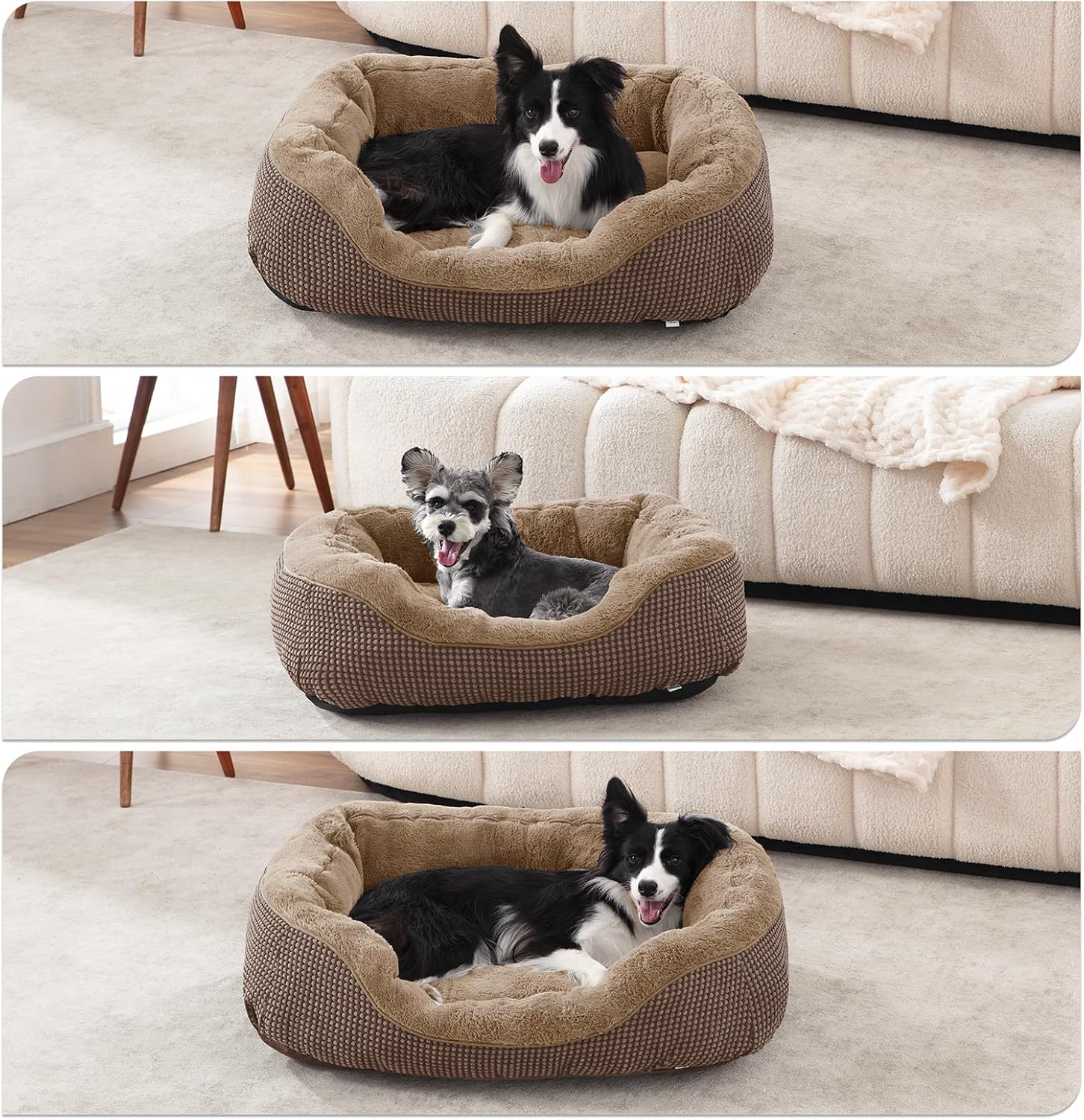 INVENHO Small Dog Bed Washable Orthopedic Calming Warming Durable Pet Bed with Anti-Slip Bottom - Image 8