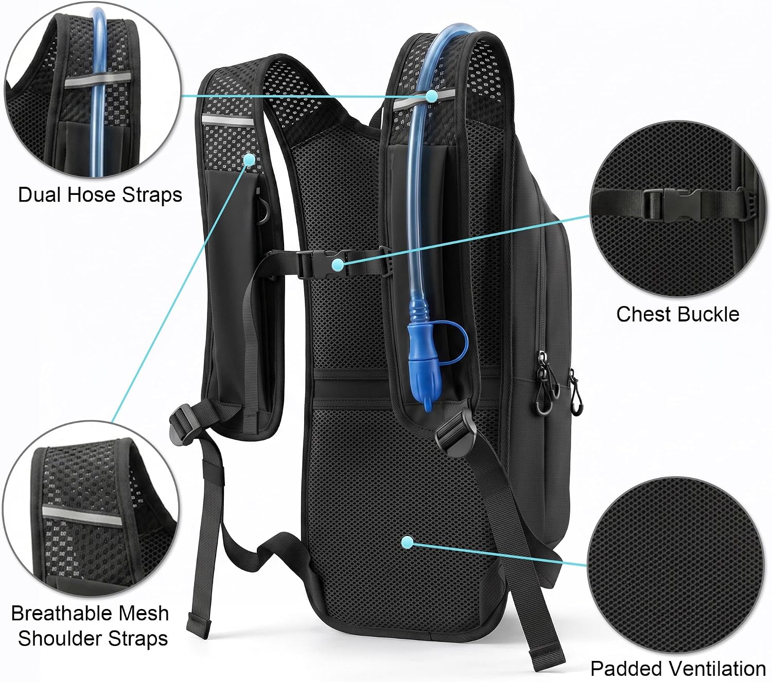 MIYCOO Hydration Backpack - Hiking Water Backpack with 2L Water Bladder - Image 4