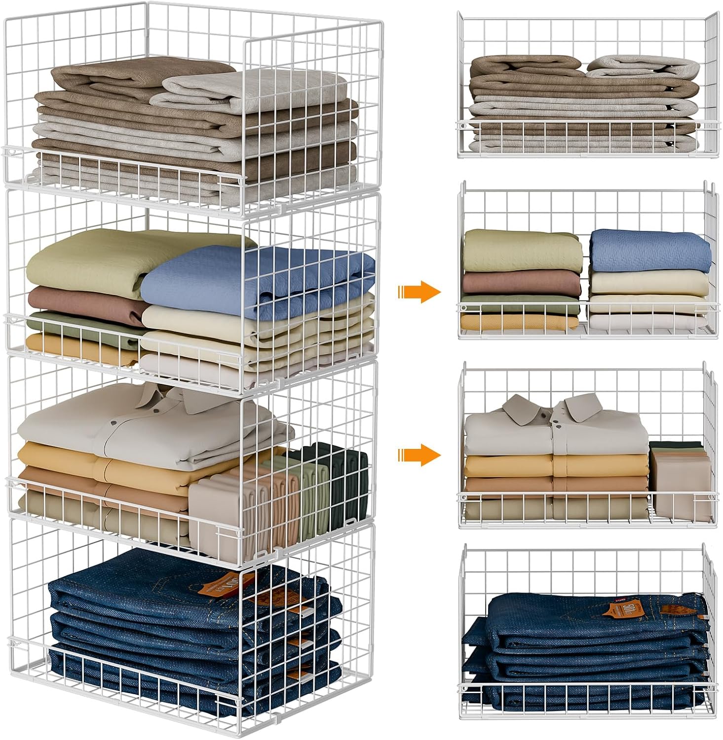 Yociyoga 4-Tier Stackable Closet Or...