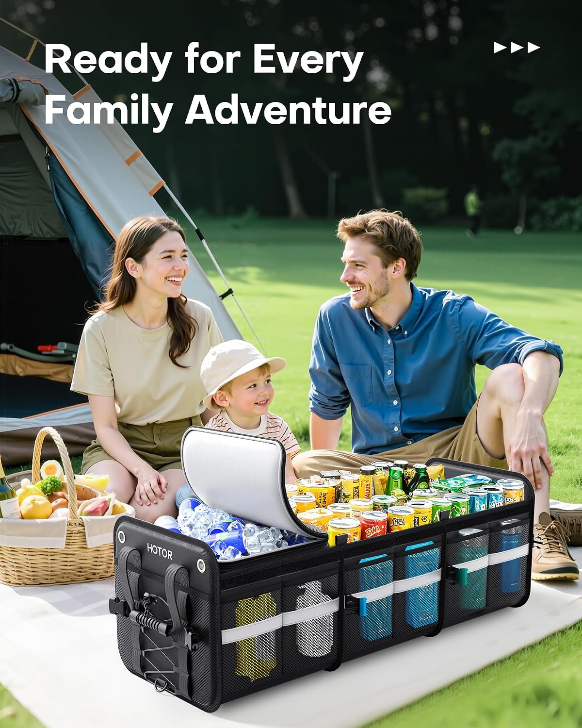 HOTOR Trunk Organizer - Car Organizer and Storage with Cooler Bag for SUV - Image 8