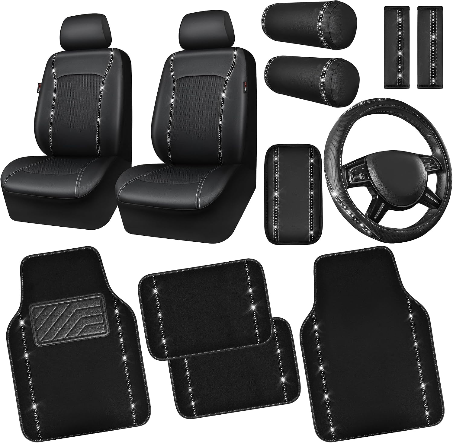 CAR PASS 14 PCS Bling Diamond Car A...