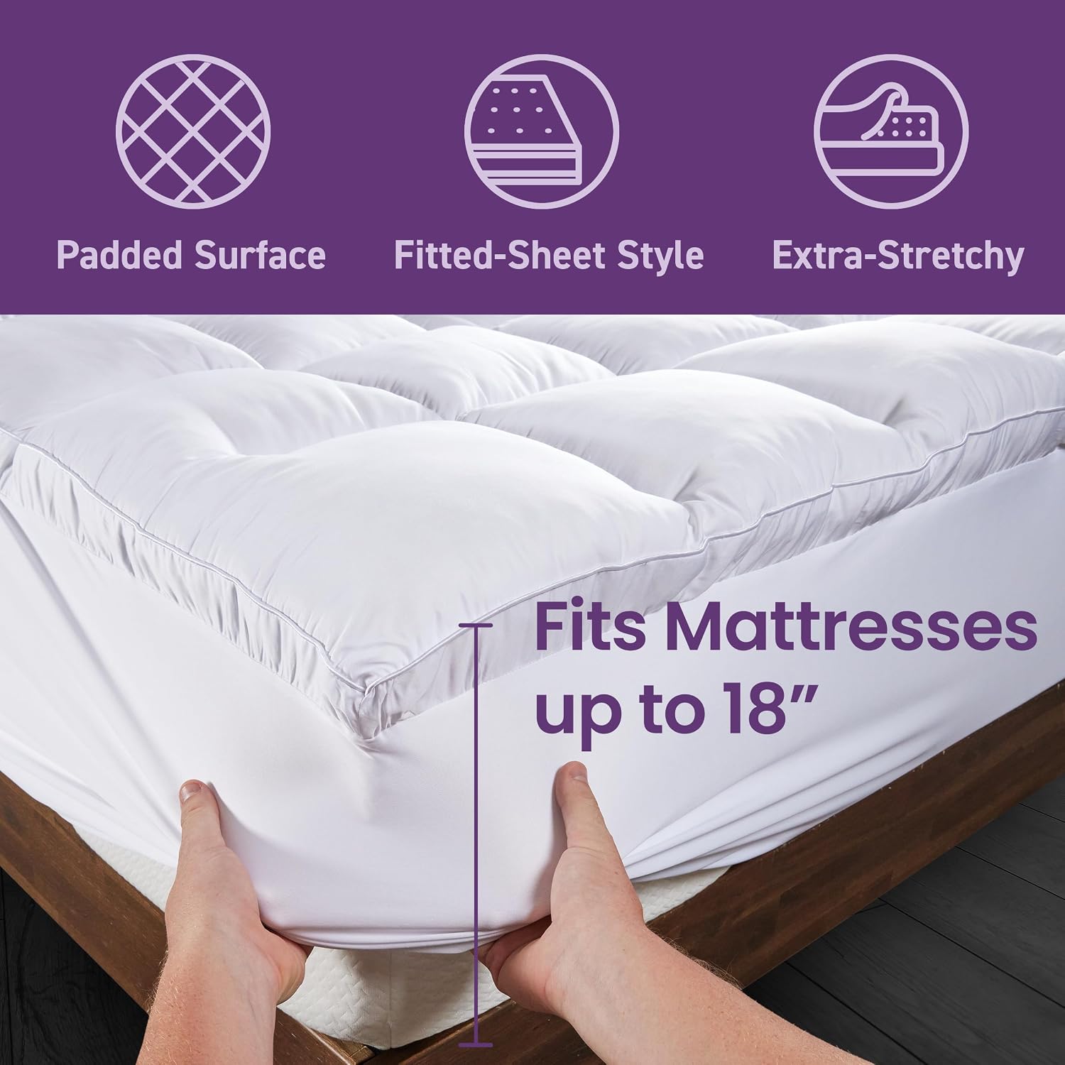 SafeRest CloudGuard - Full Size Hybrid Mattress Protector & Pad (Extra Padded) - Waterproof Quilted Pillow Top Mattress Cover - Thick, Plush & Fitted Mattress Topper for Bed - Image 3