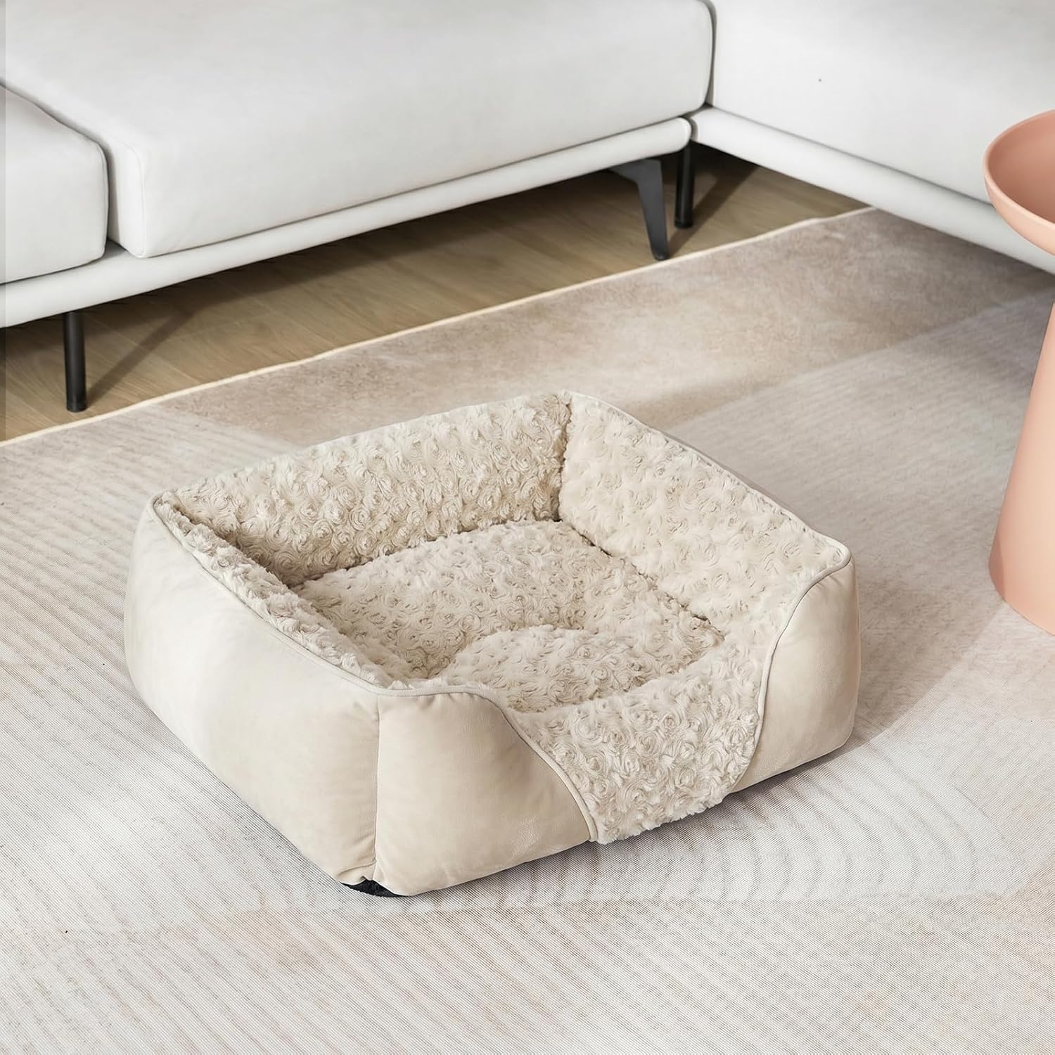 INVENHO Small Dog Bed Rectangle Washable Orthopedic Soft Calming Sleeping Durable Pet Cuddler with Anti-Slip Bottom - Image 6