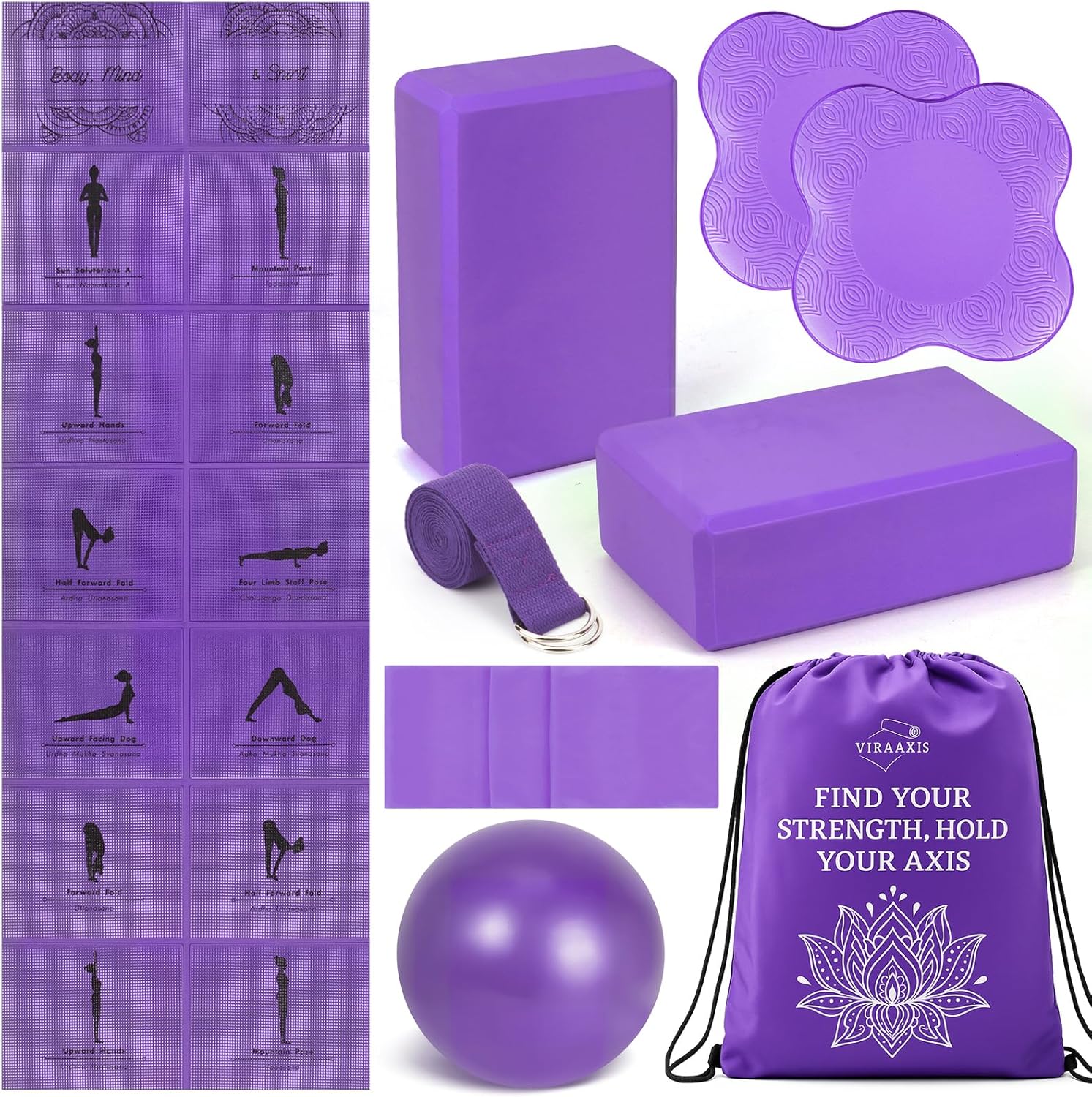 Foldable Non-Slip Yoga Mat and Bloc...