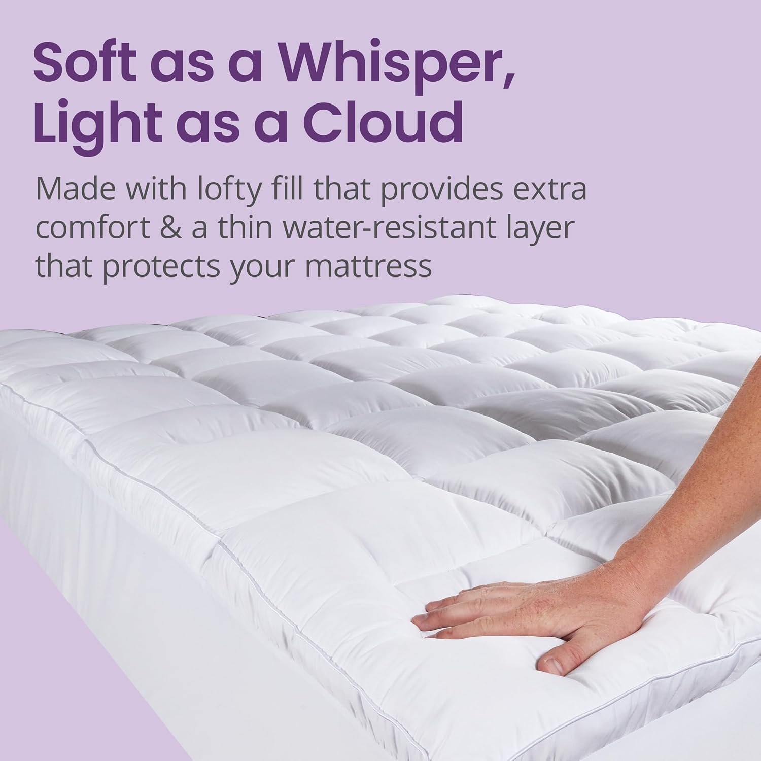 SafeRest CloudGuard - Full Size Hybrid Mattress Protector & Pad (Extra Padded) - Waterproof Quilted Pillow Top Mattress Cover - Thick, Plush & Fitted Mattress Topper for Bed - Image 5