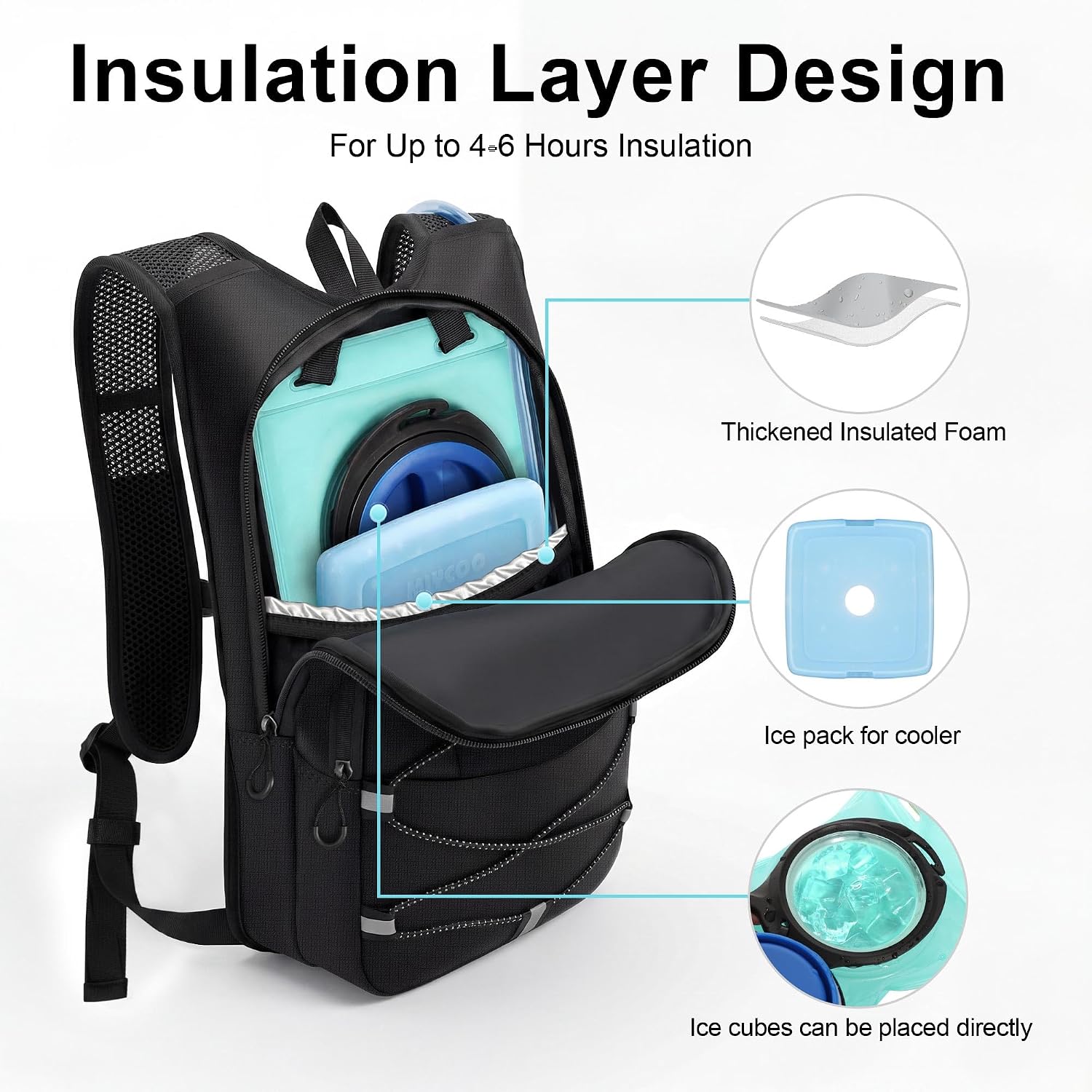 MIYCOO Hydration Backpack - Hiking Water Backpack with 2L Water Bladder - Image 5