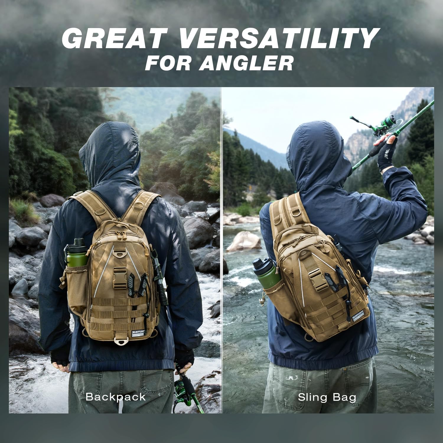Ghosthorn Fishing Backpack with 3600 Tackle Box Fishing Gear Set Tackle Bag - Image 7