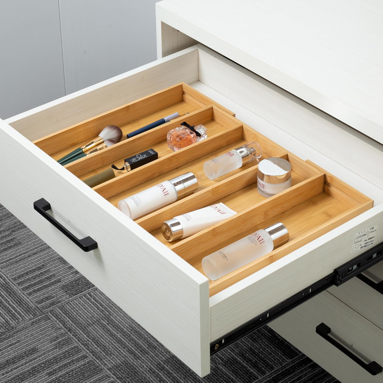 Utoplike Bamboo Expandable Kitchen Drawer Organizer Silverware Utensil Tray - Image 7