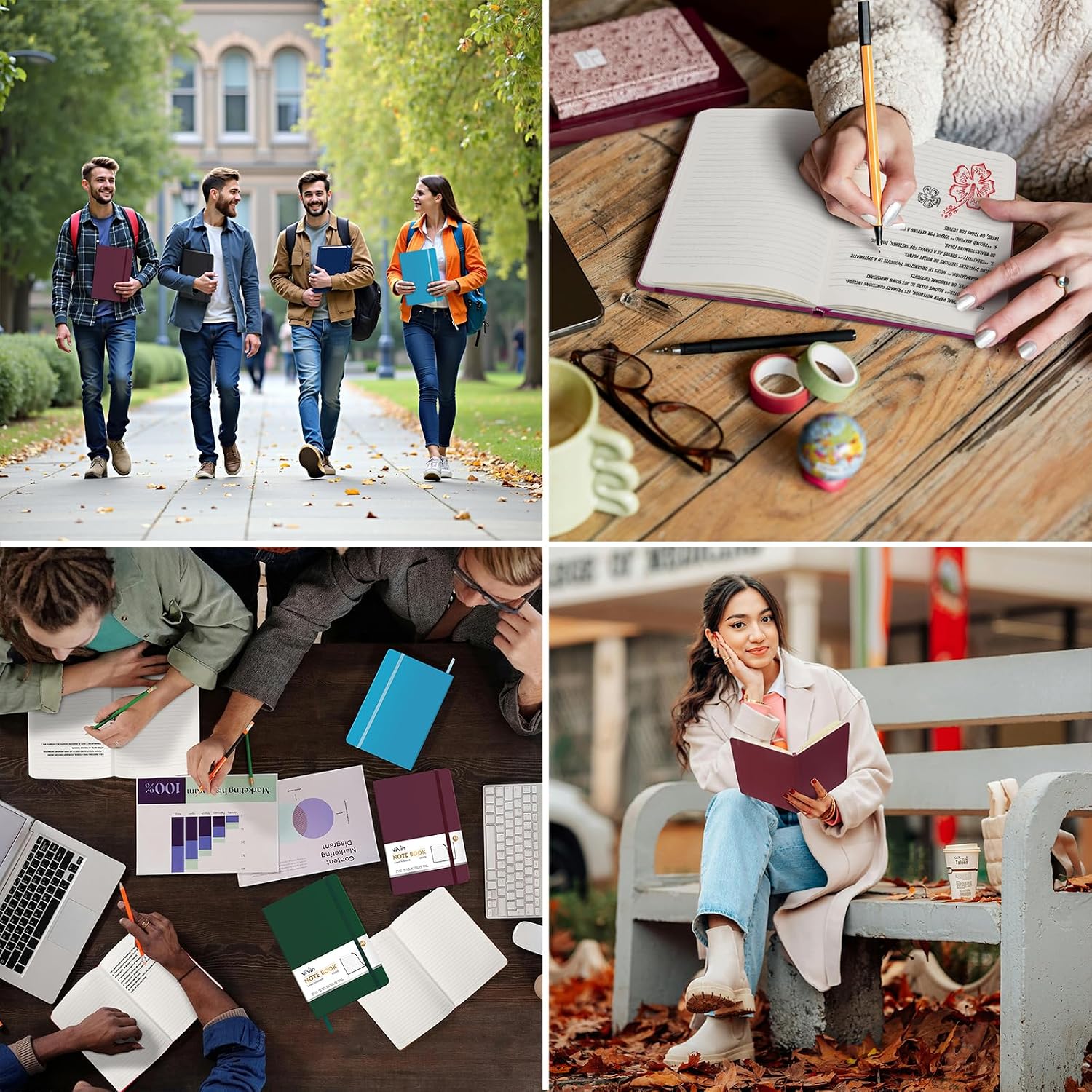 ViVin 3 Pack A5 Hardcover Lined Notebook,192 pg College Ruled 5.5x8.3 - Image 7